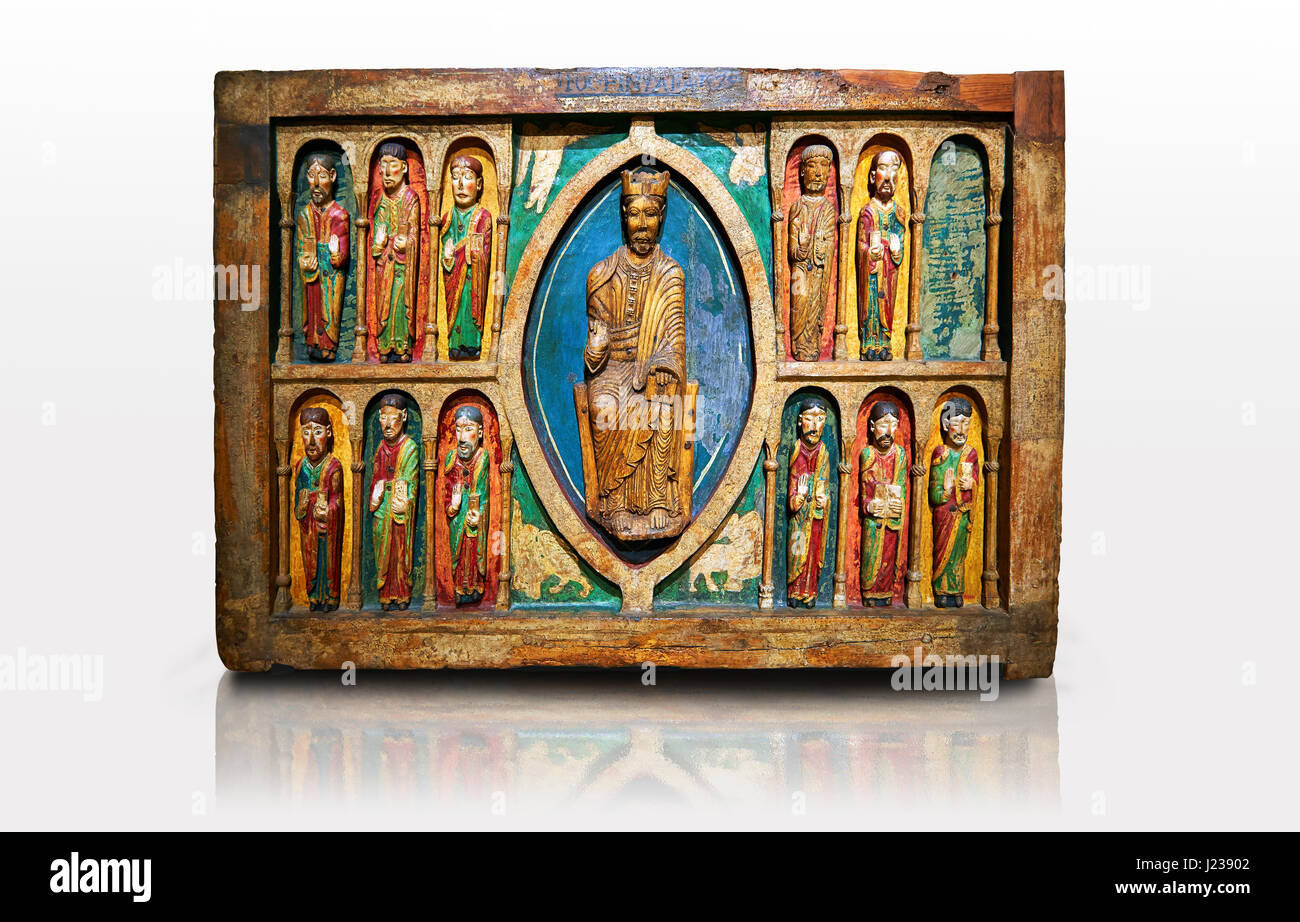 Altare di San Maria de Taull, 1200s, tempera su legno provenienti dalla chiesa di Santa Maria in escursioni con le racchette da neve, Vall de Boi, Alta Ribagorca, Spagna. MNAC 3904 Foto Stock