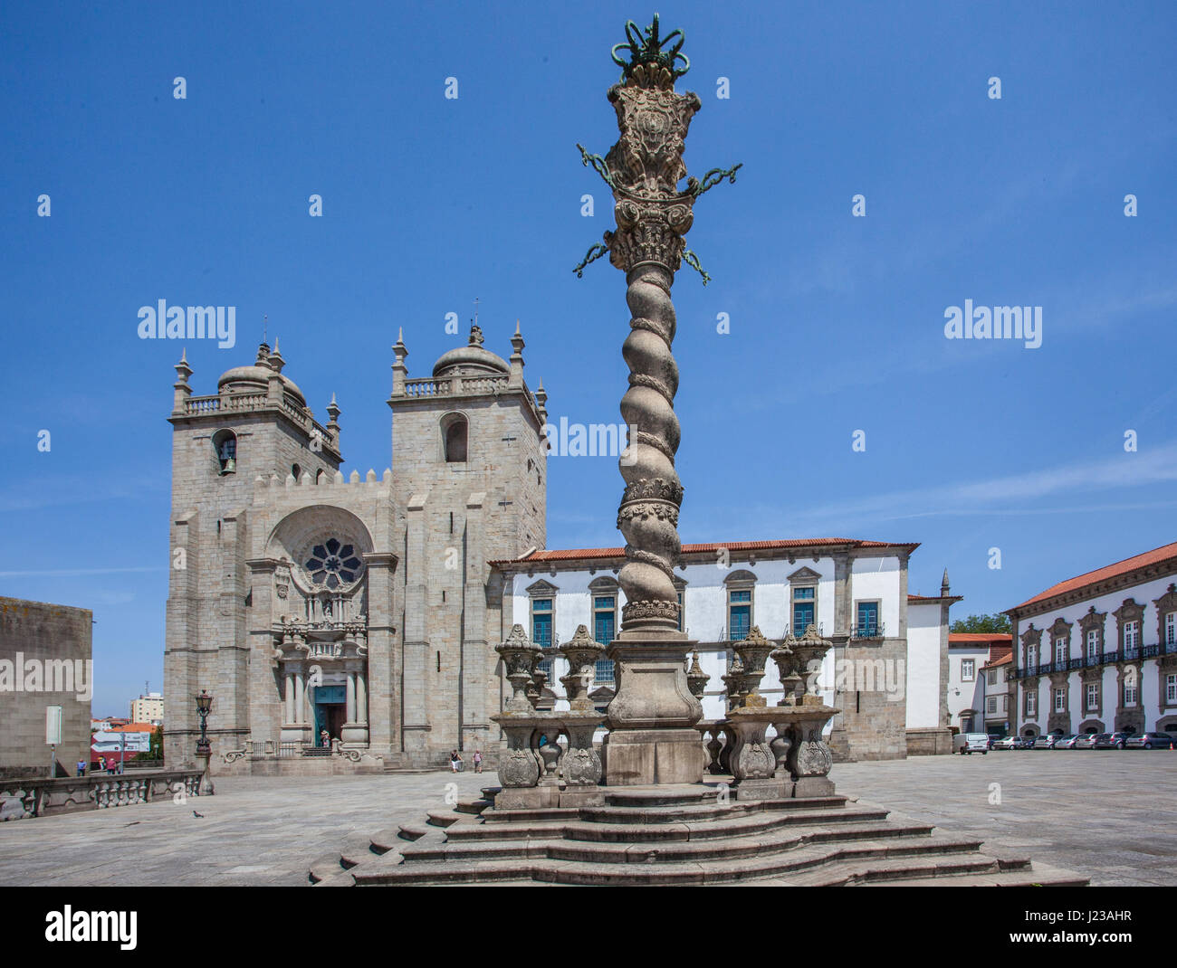 Il Portogallo, Regione Norte, Porto, Pelourinho do Porto a Terreiro da sé, la piazza della cattedrale di Porto Foto Stock