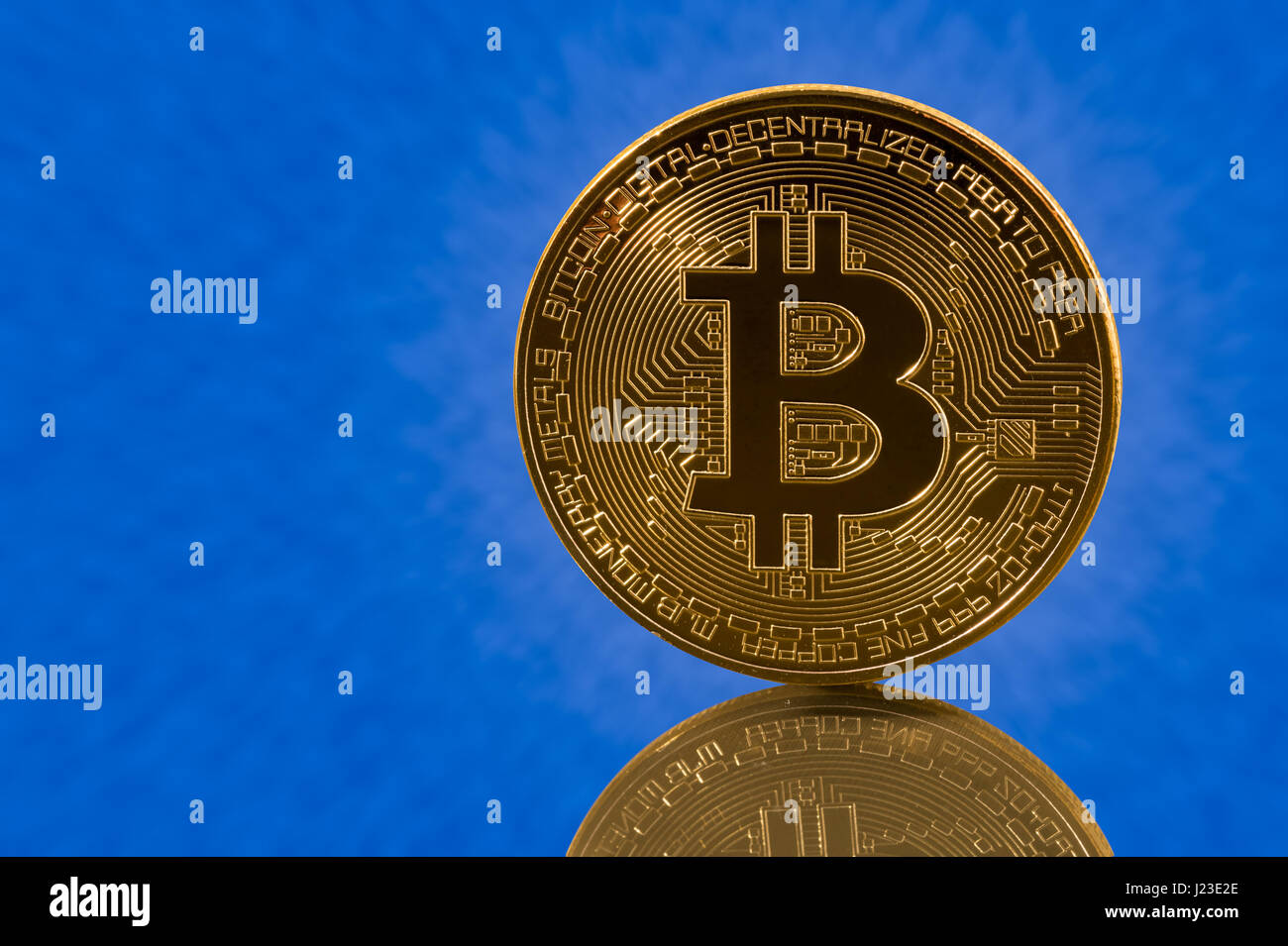 Bitcoin cyber valuta close up Foto Stock