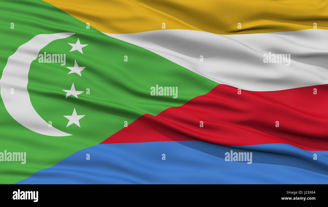 Closeup Comore Bandiera Foto Stock