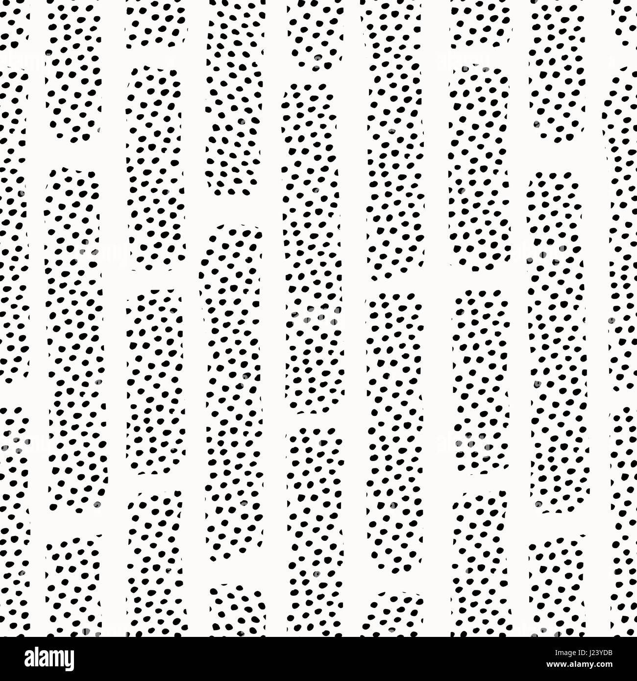 Seamless schema di ripetizione con astratto forme strutturata in nero su sfondo color crema. Stile moderno tiling background, Regalo, Design di tessuto. Illustrazione Vettoriale
