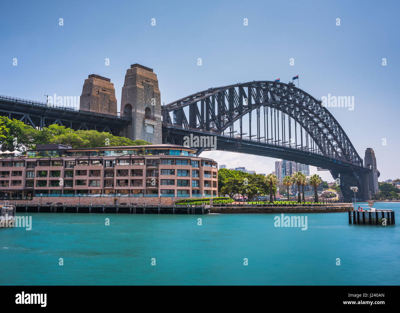 L'impressionante e notevole il Ponte del Porto di Sydney, Sydney, Nuovo Galles del Sud, Australia Foto Stock