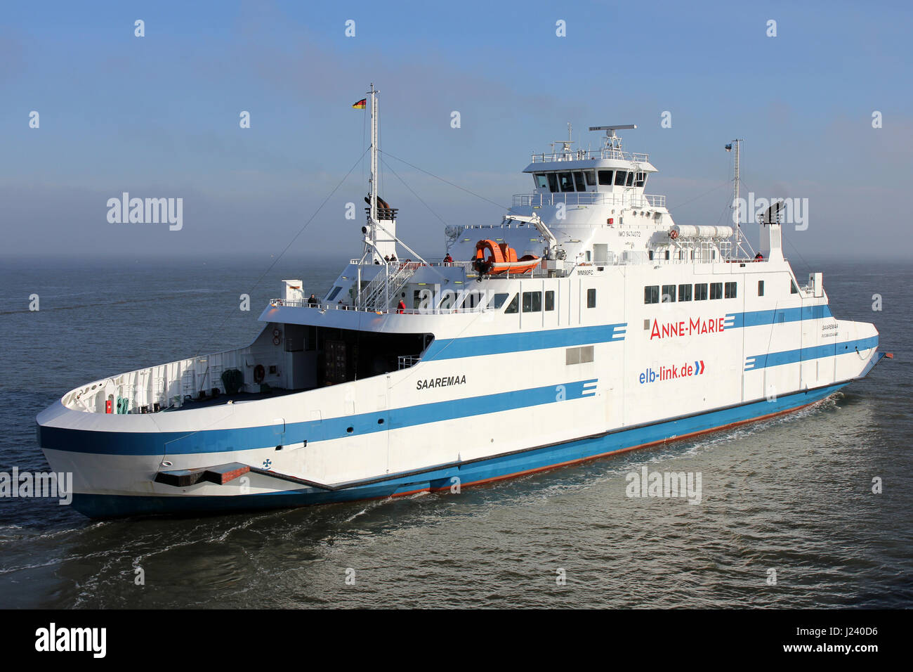 2010 costruito double-ended elb-link ferry ANNE-MARIE in servizio tra Cuxhaven e Brunsbuttel Foto Stock