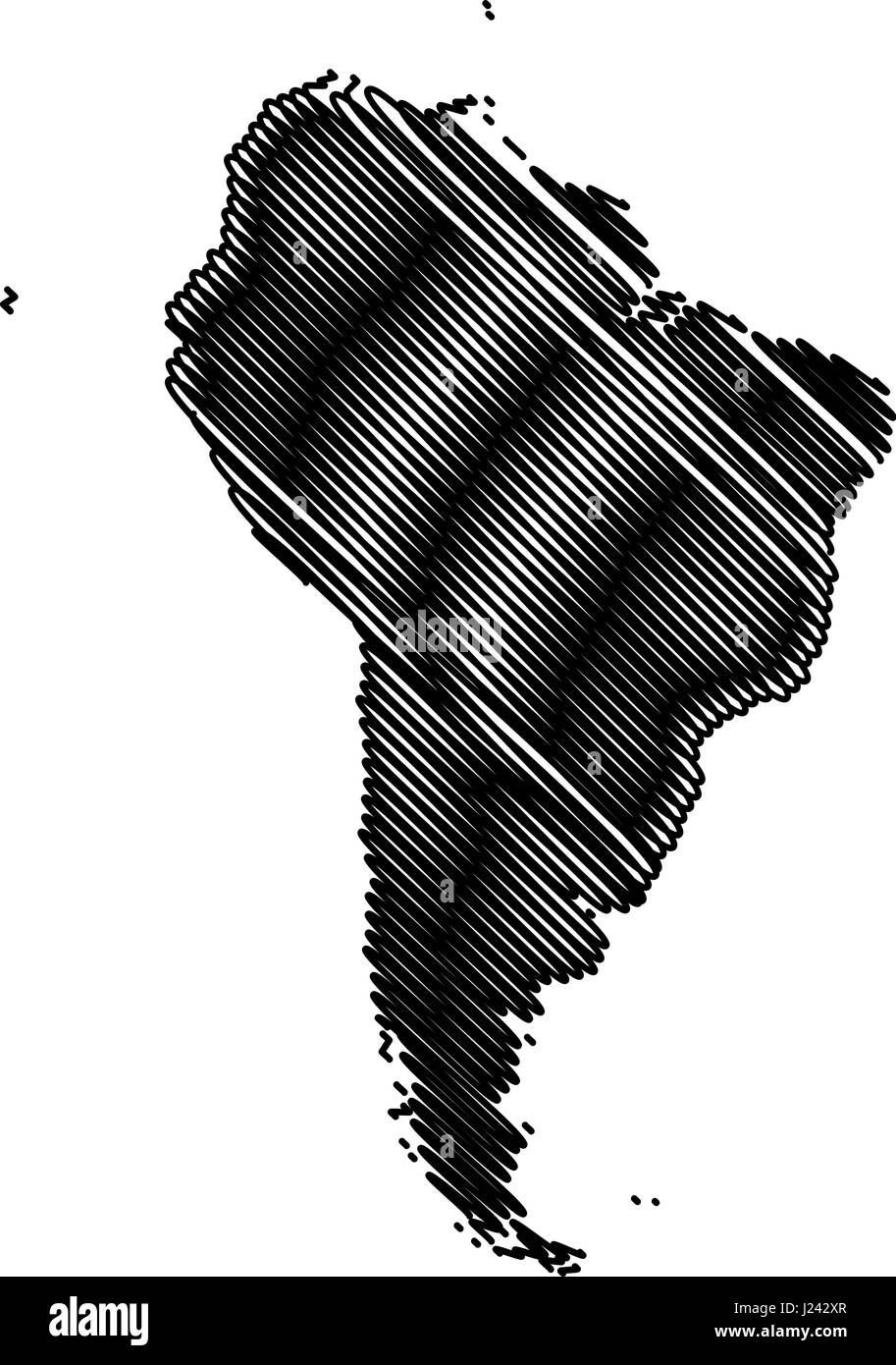 Mappa di Sud America illustrazione vettoriale, Illustrazione Vettoriale