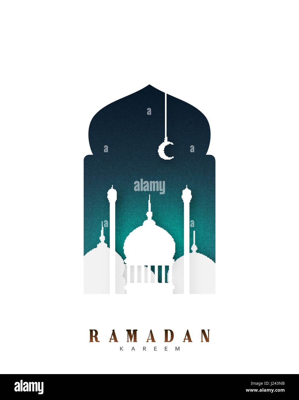 Il Ramadan islamico con sfondo moschee. Illustrazione Vettoriale