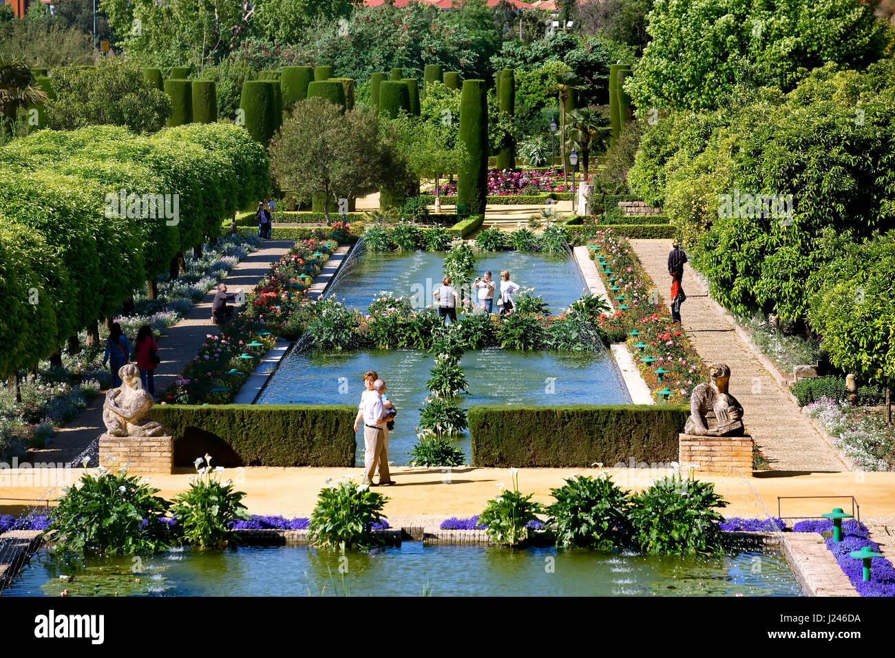 Giardini dell'Alcazar dei Re Cristiani, Cordoba Foto Stock