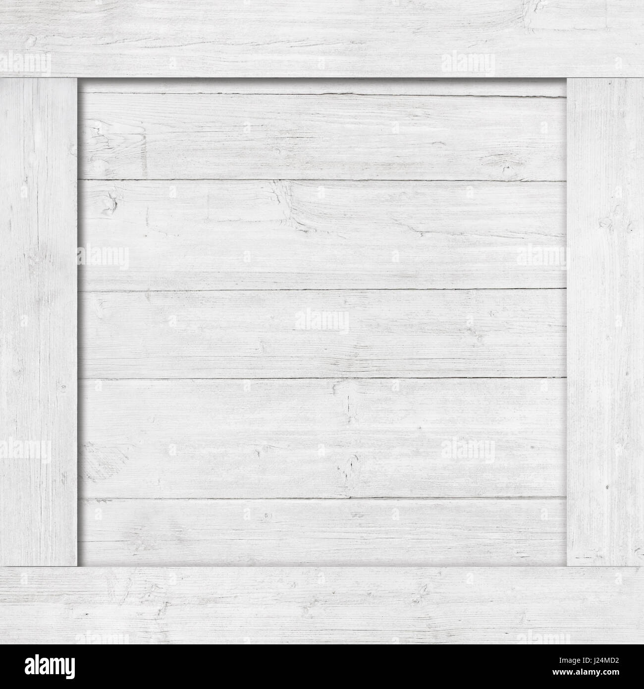 Lato del bianco cassa di legno, scatola a parete o telaio Foto Stock