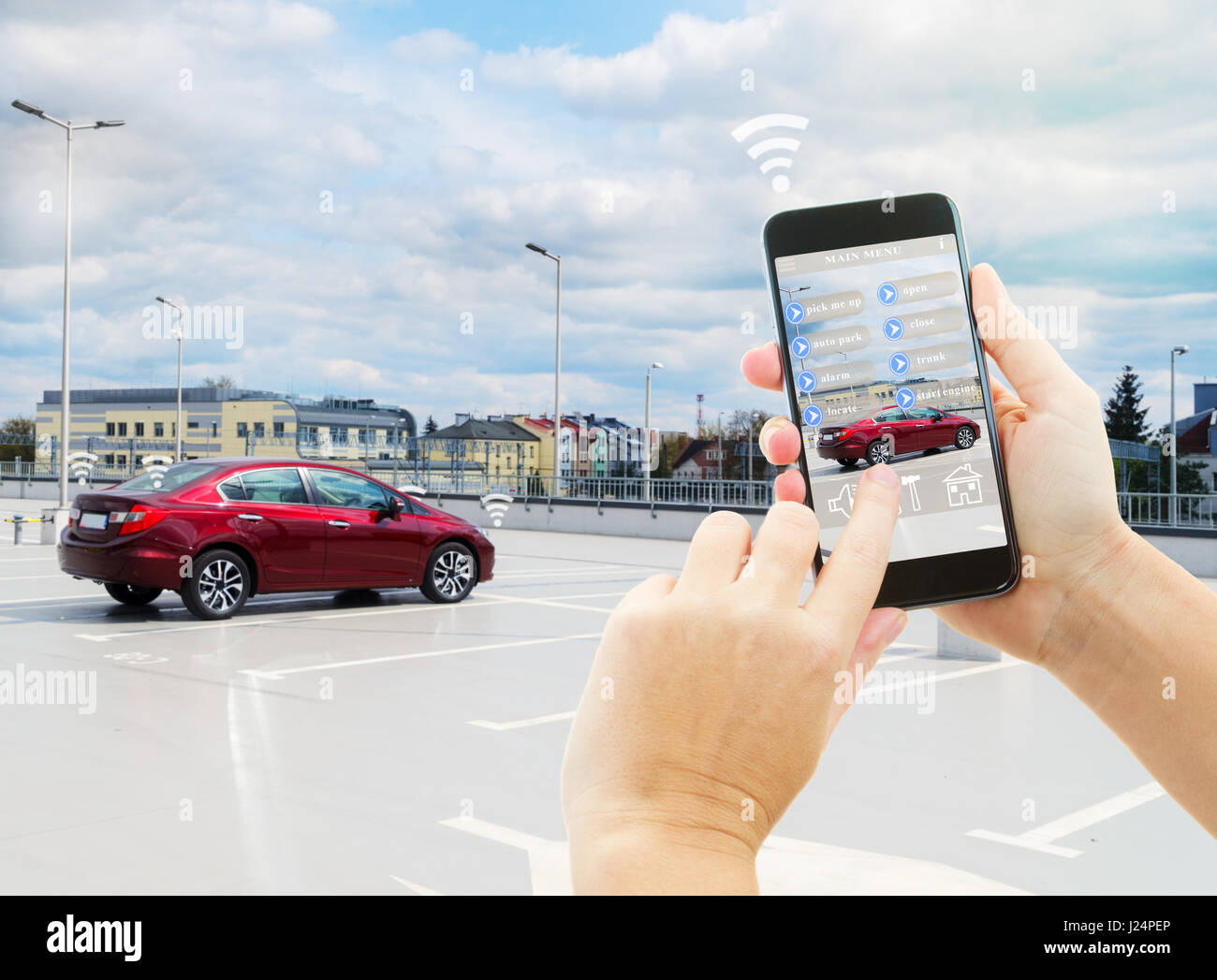 Parcheggio automatico concetto Foto Stock