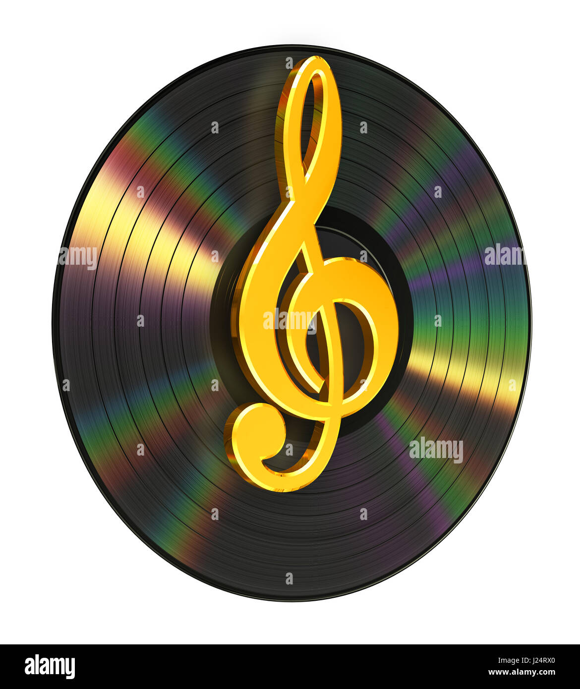 Chiave di Violino oltre il vinile Foto Stock