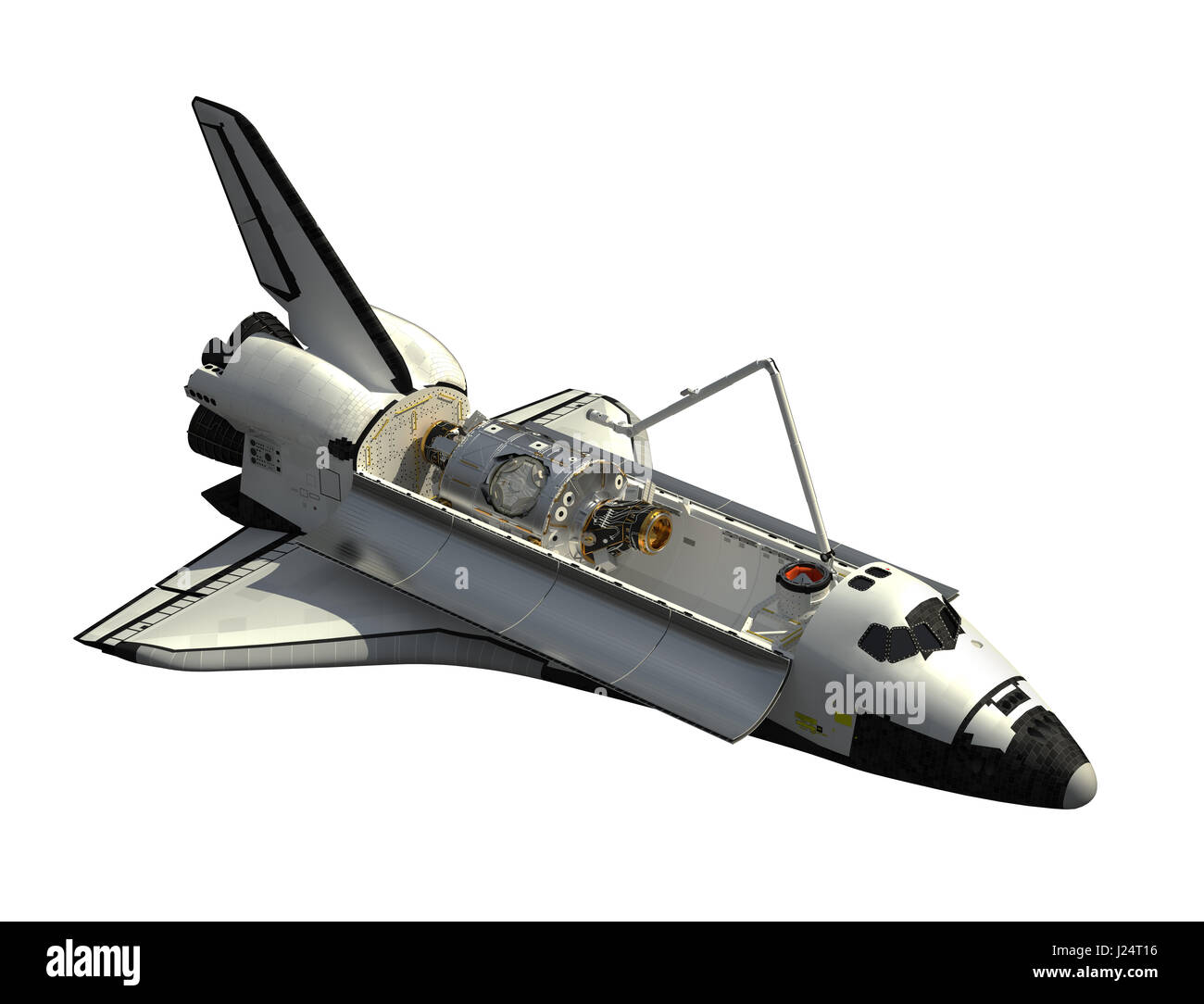 Lo Space Shuttle Orbiter su sfondo bianco Foto Stock