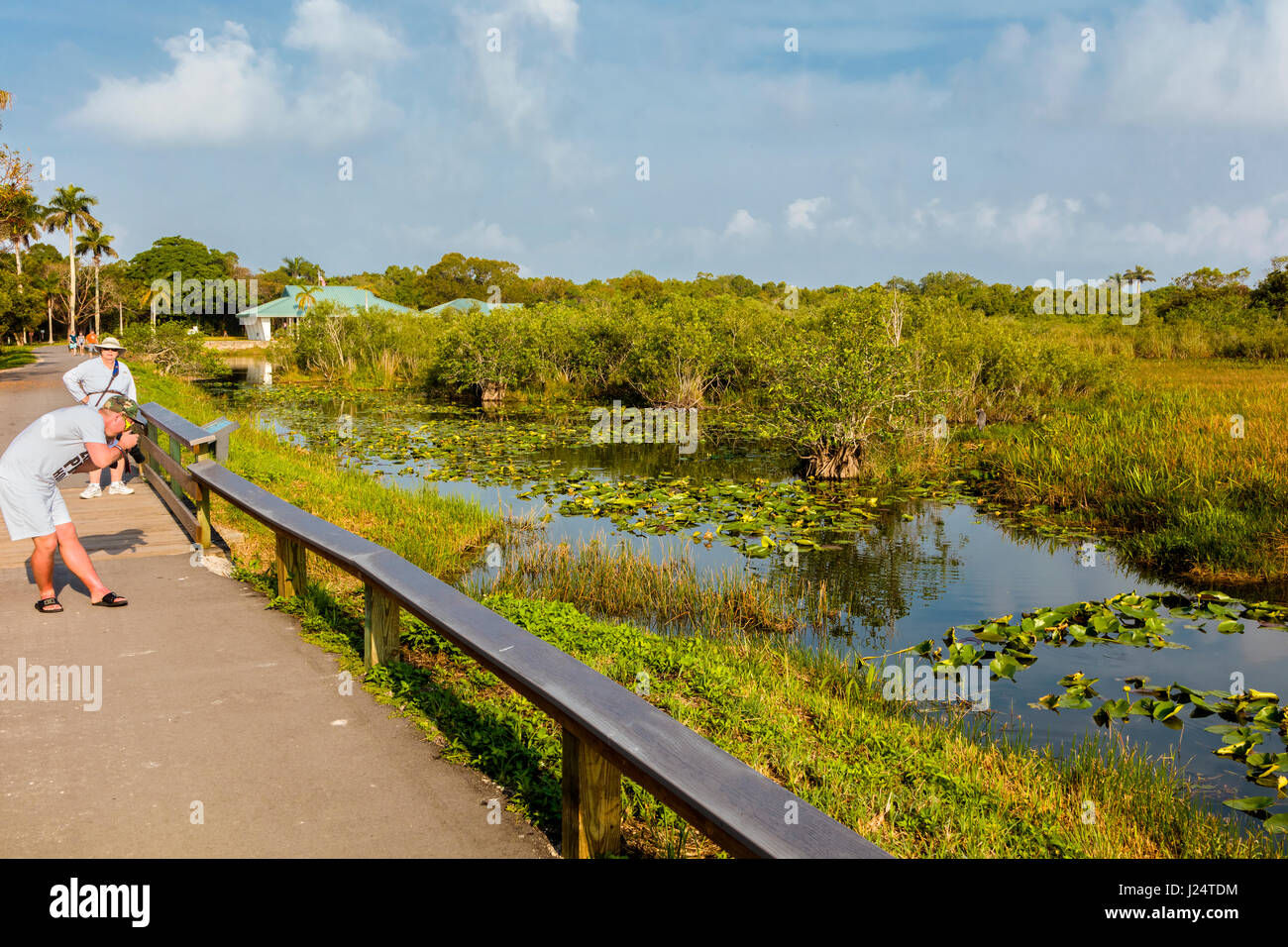 Centro visitatori presso la popolare Anhinga Trail al Royal Palms Centro Visitatori nel Parco nazionale delle Everglades Florida Foto Stock