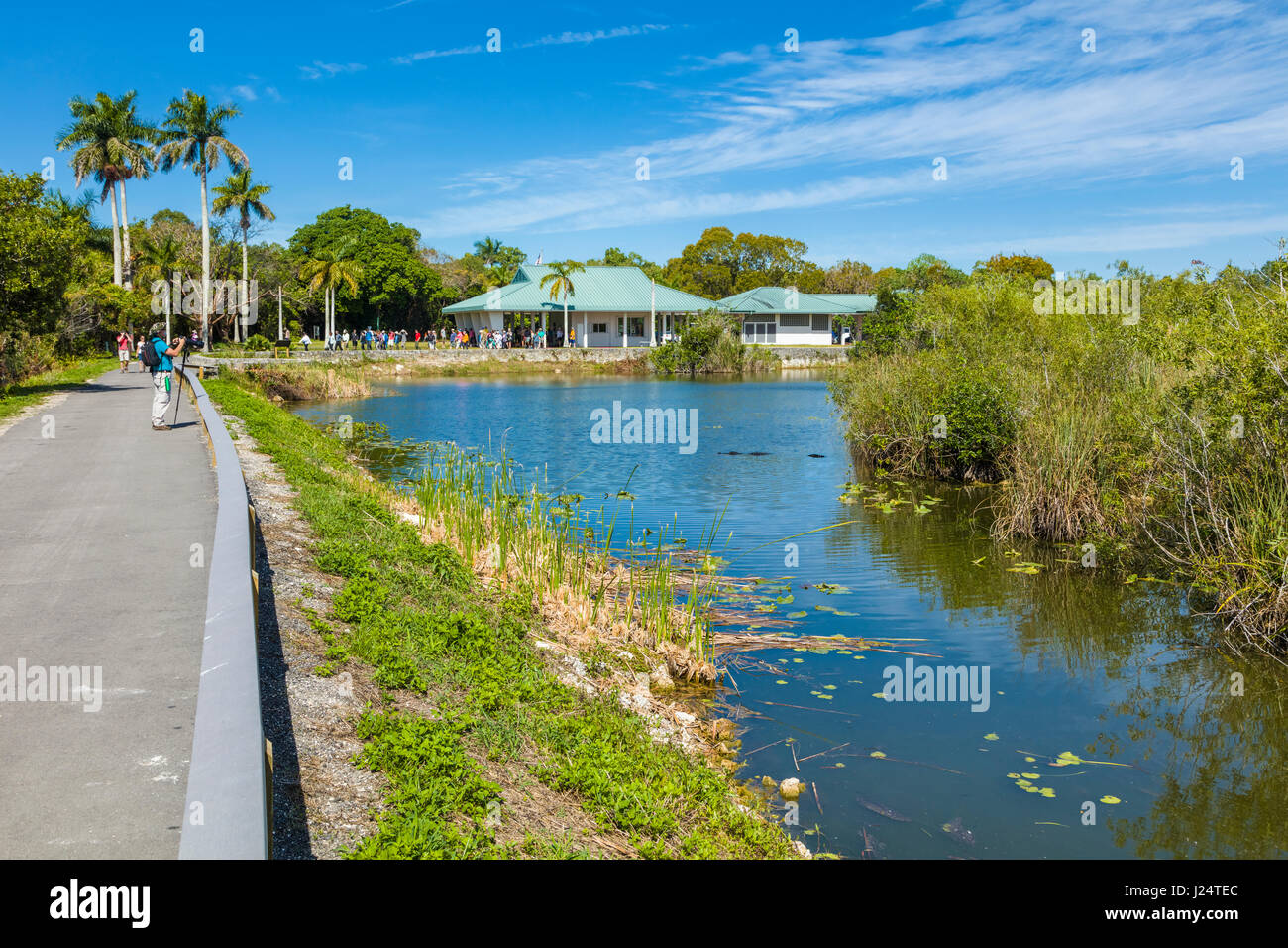 Centro visitatori presso la popolare Anhinga Trail al Royal Palms Centro Visitatori nel Parco nazionale delle Everglades Florida Foto Stock