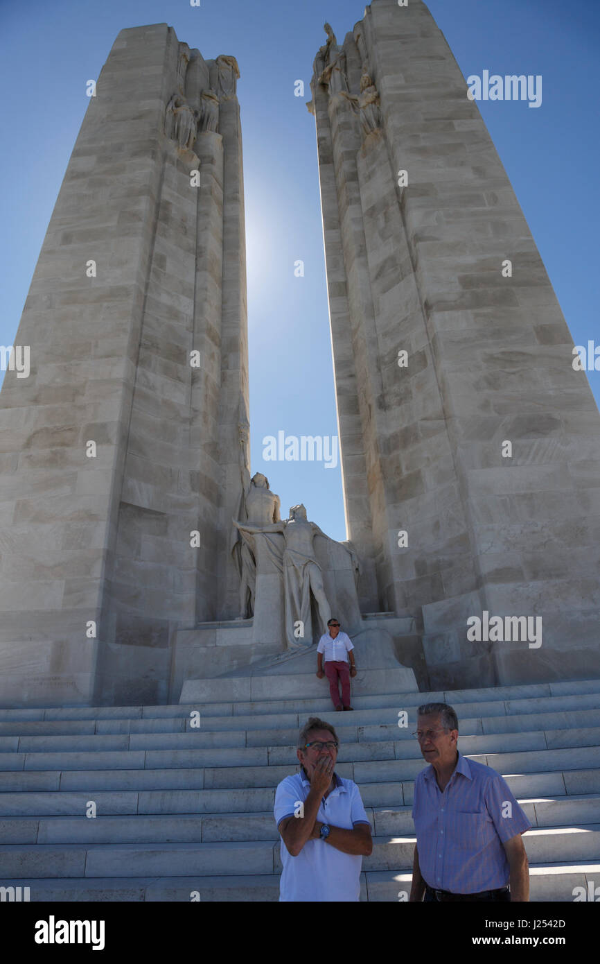 Il Canadian National Vimy Memorial, Vimy, Francia Foto Stock