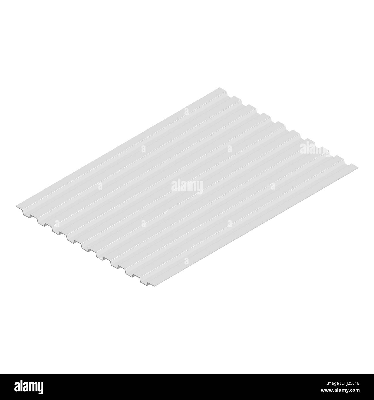 Lamiera di acciaio profilo, isolati su sfondo bianco, disposizione orizzontale. Elemento del design dei materiali di costruzione. 3D isometrica stile, malato di vettore Illustrazione Vettoriale