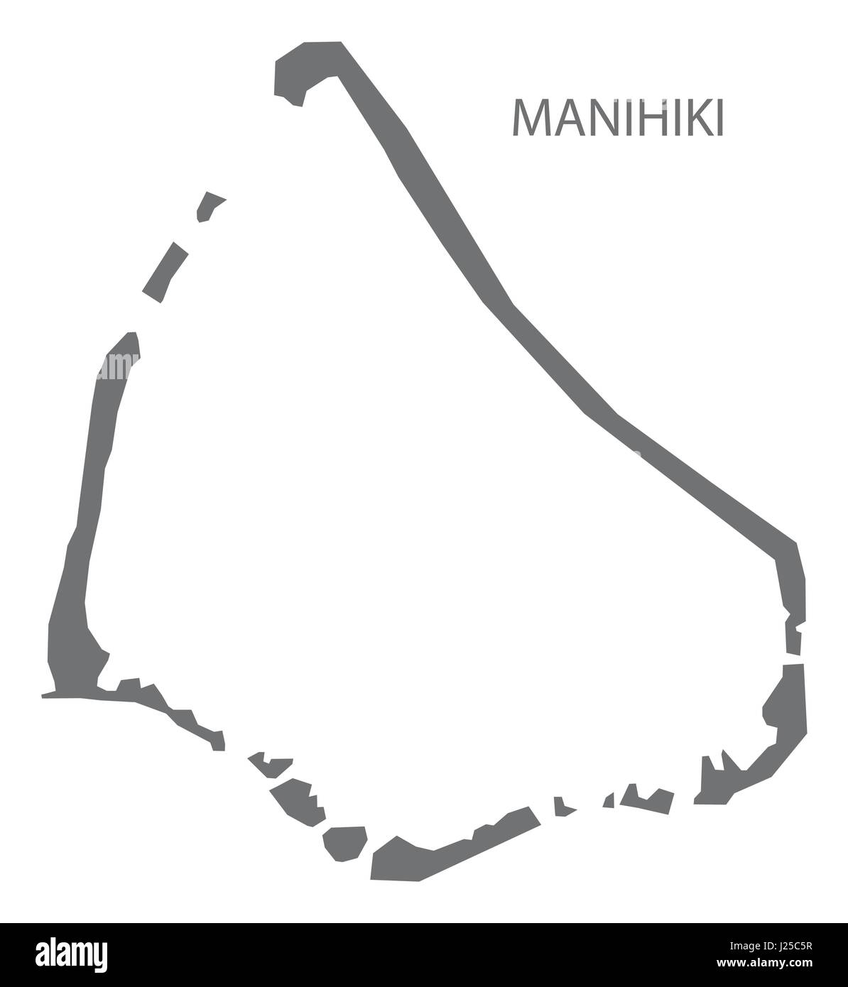 Manihiki Isole Cook Mappa illustrazione grigio silhouette Illustrazione Vettoriale