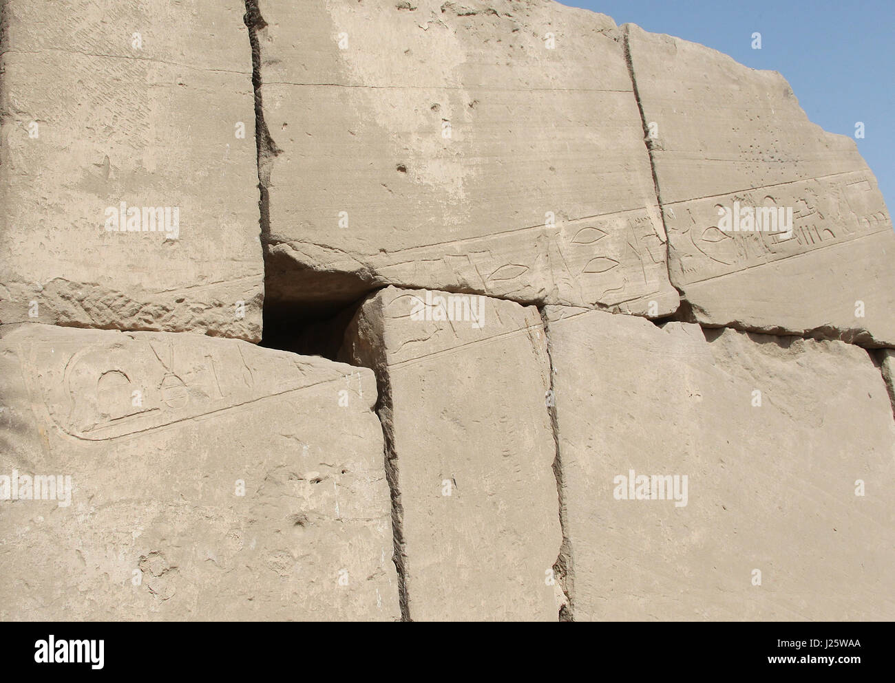 Il cartiglio più lungo in Egitto al Tempio di Karnak Foto Stock