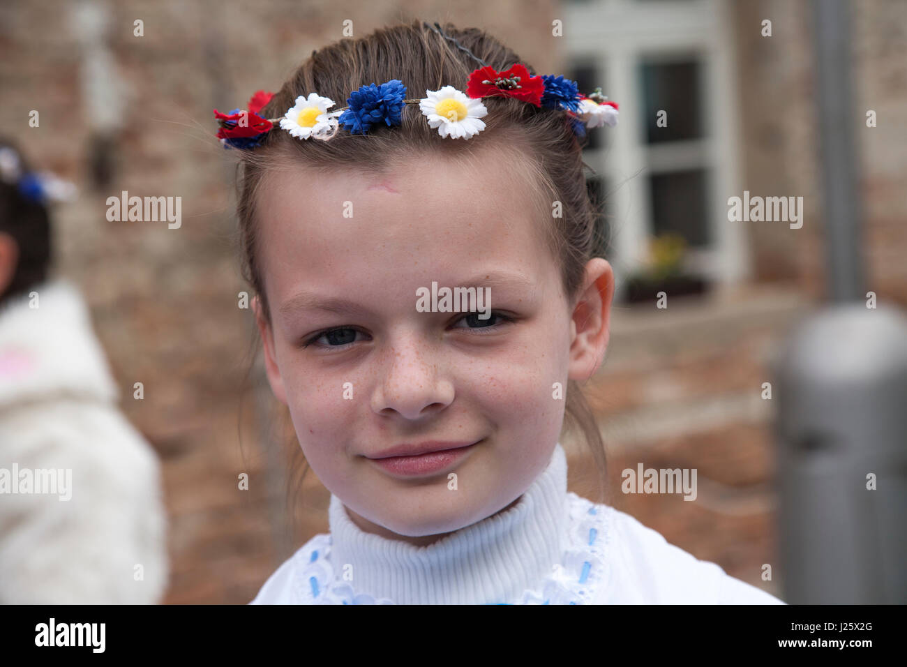 Ritratto di tradizionalmente condita gorl dalla Moravia Foto Stock