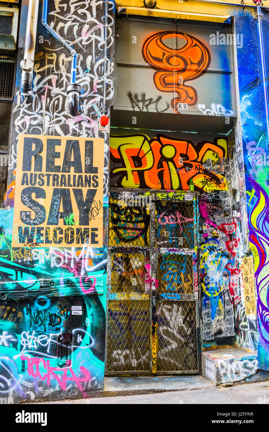 Melbourne street art Foto Stock