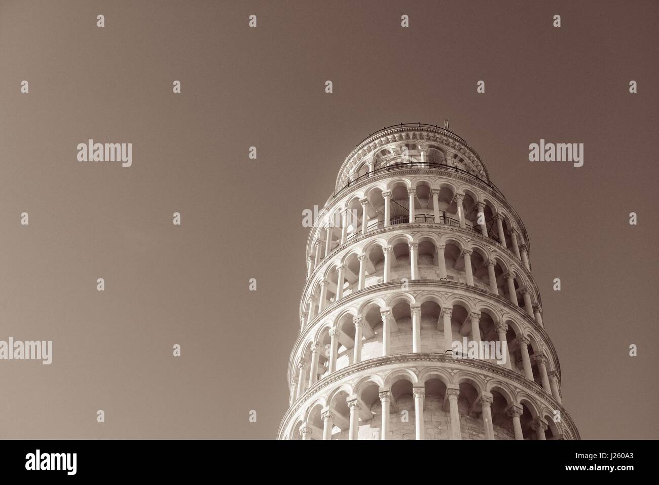 Torre pendente di Pisa in Italia come in tutto il mondo un punto di riferimento noto. Foto Stock