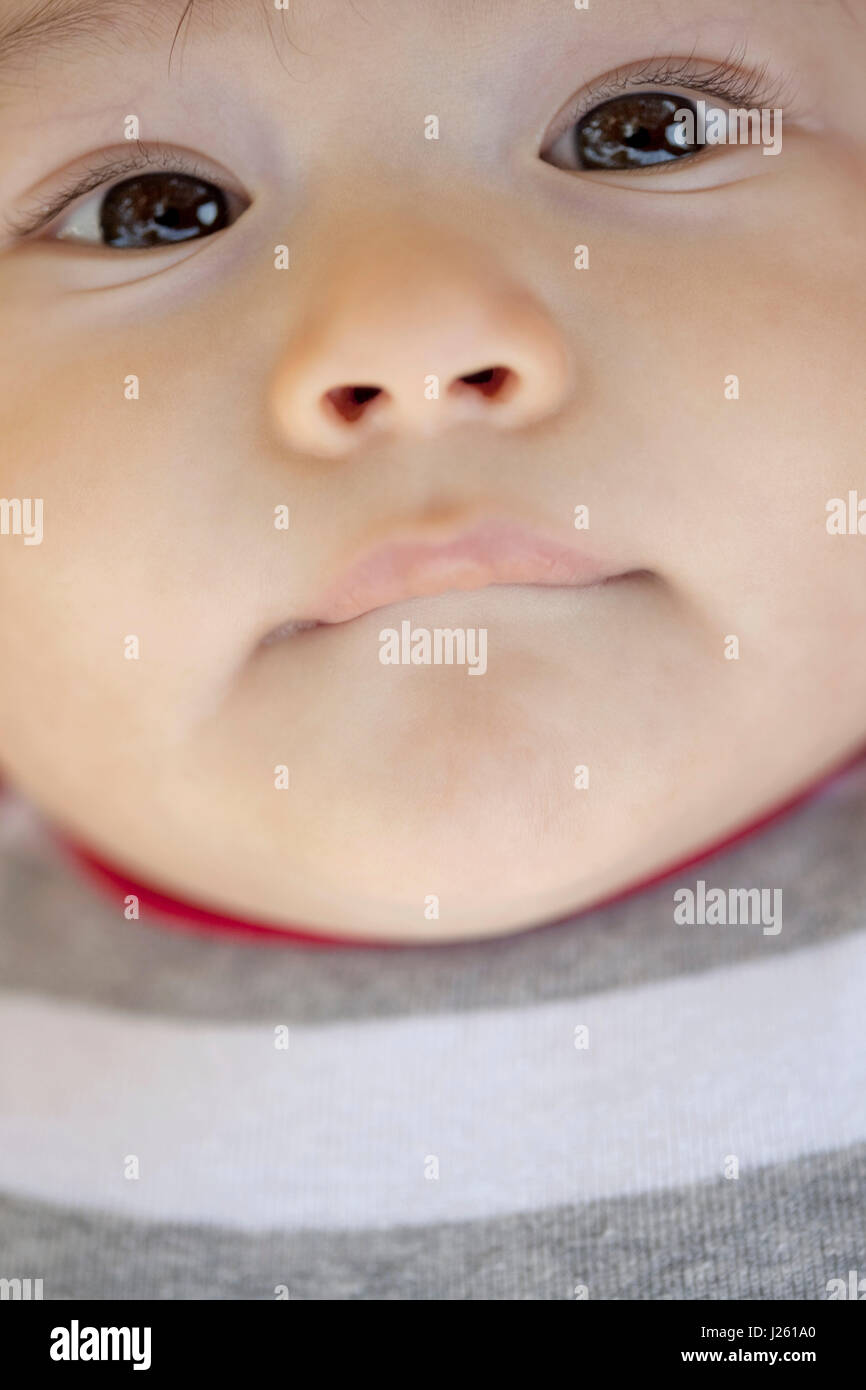 Baby Boy ritratto, Close-Up Foto Stock