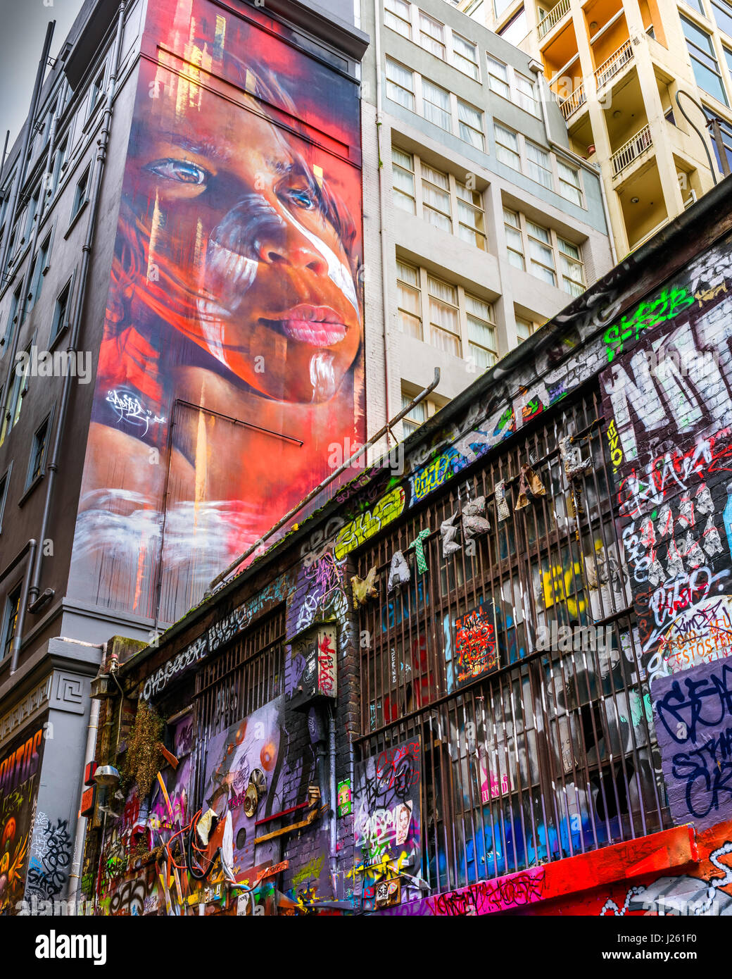 Melbourne street art Foto Stock