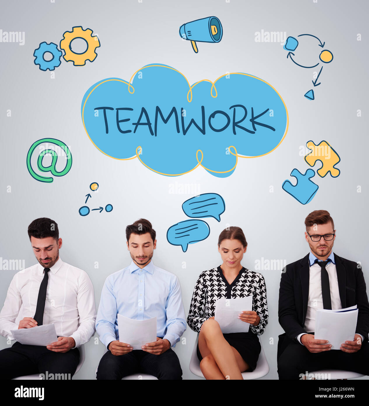 Lavoro in team ha la forza Foto Stock