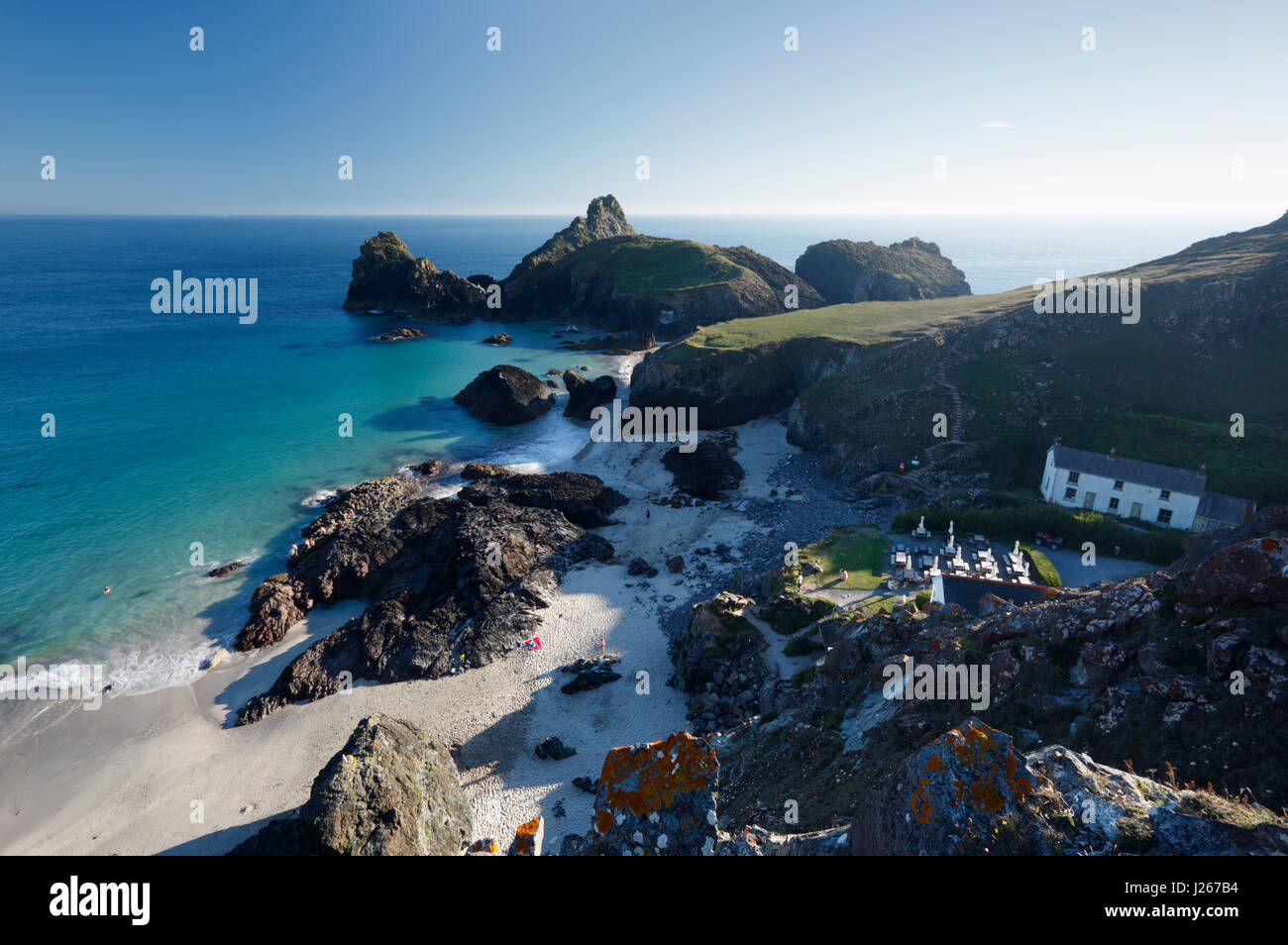 Kynance Cove. La penisola di Lizard. La Cornovaglia. Regno Unito. Foto Stock