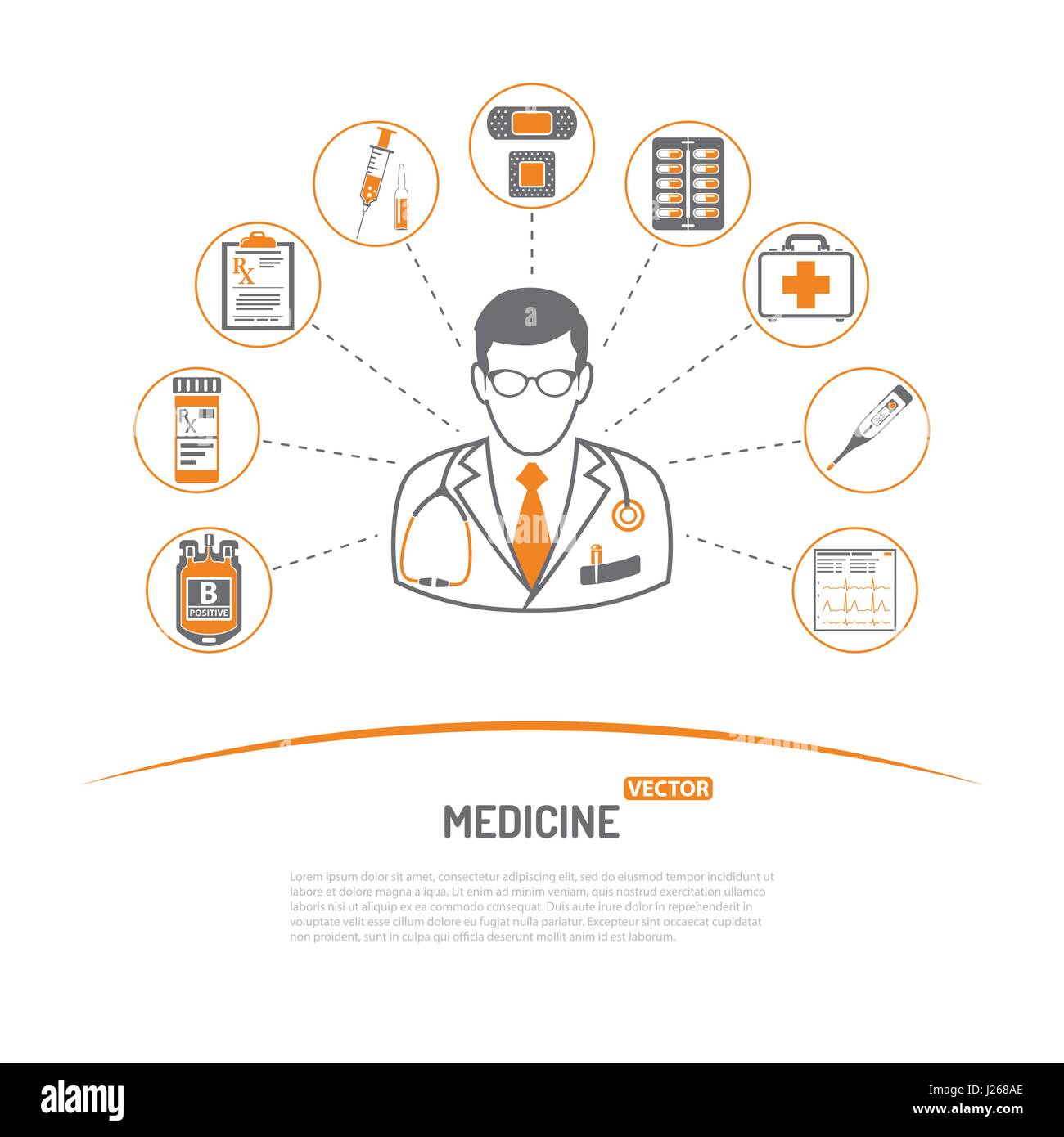 Medicina e Sanità infographics Illustrazione Vettoriale