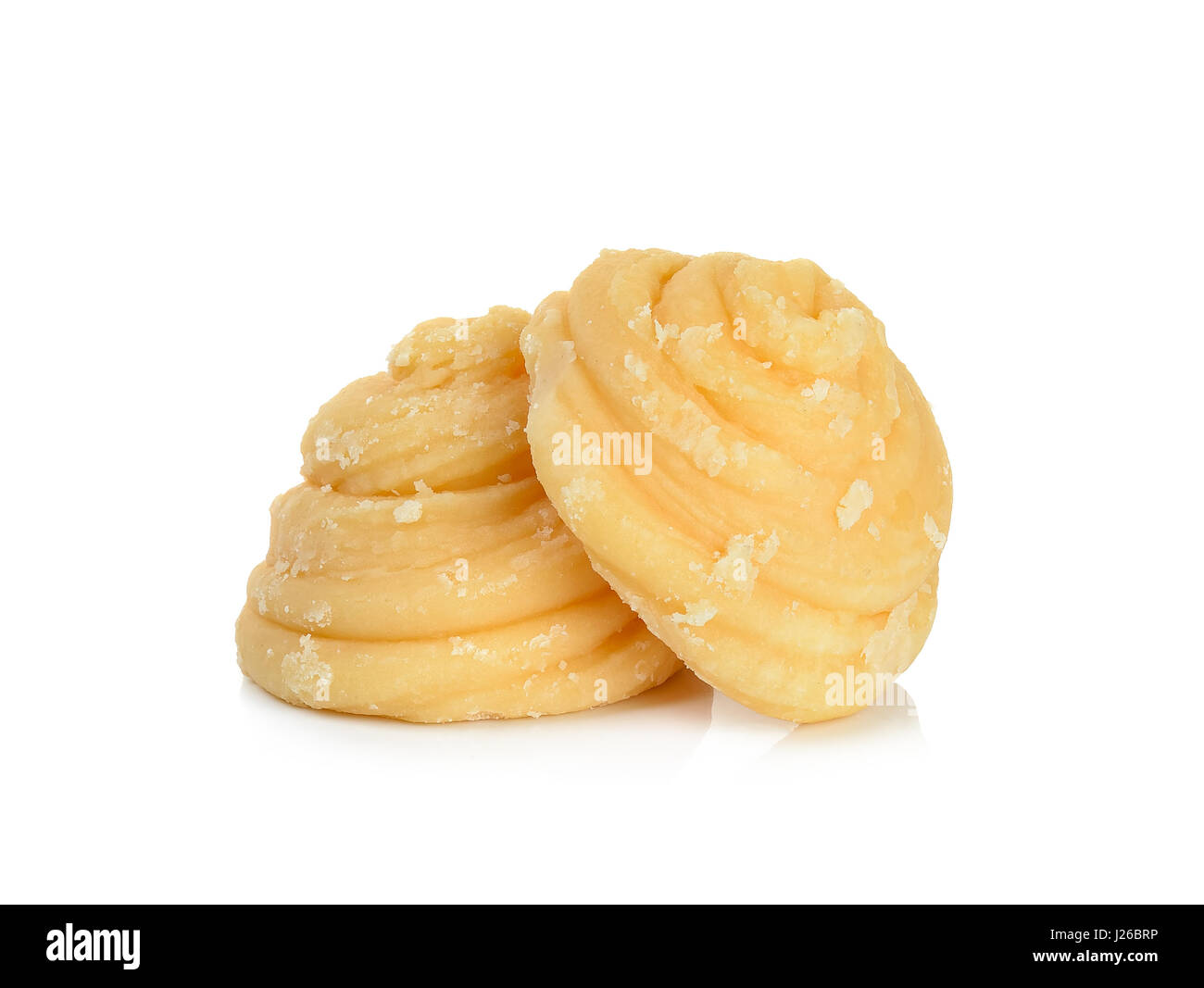 Lo zucchero di cocco isolato su uno sfondo bianco. Foto Stock