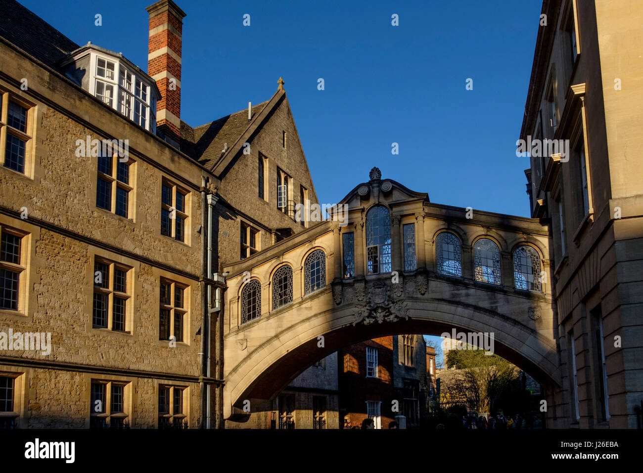 Il Ponte dei Sospiri a Hertford College di Oxford, England, Regno Unito Foto Stock