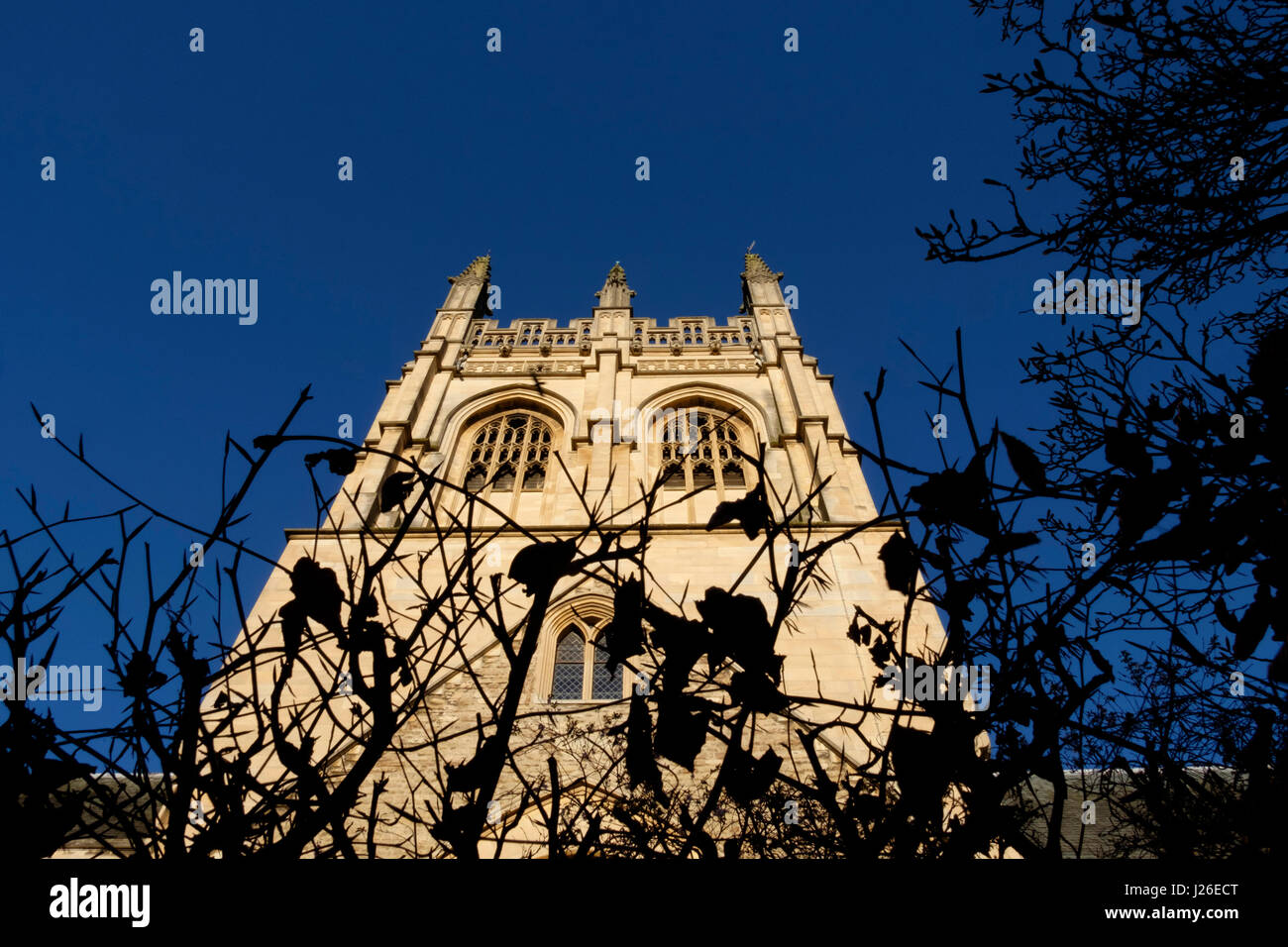 Merton College Chapel torre in Oxford, Oxfordshire, England, Regno Unito Foto Stock