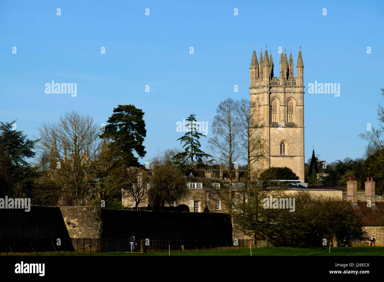 Merton College Chapel torre in Oxford, Oxfordshire, England, Regno Unito Foto Stock