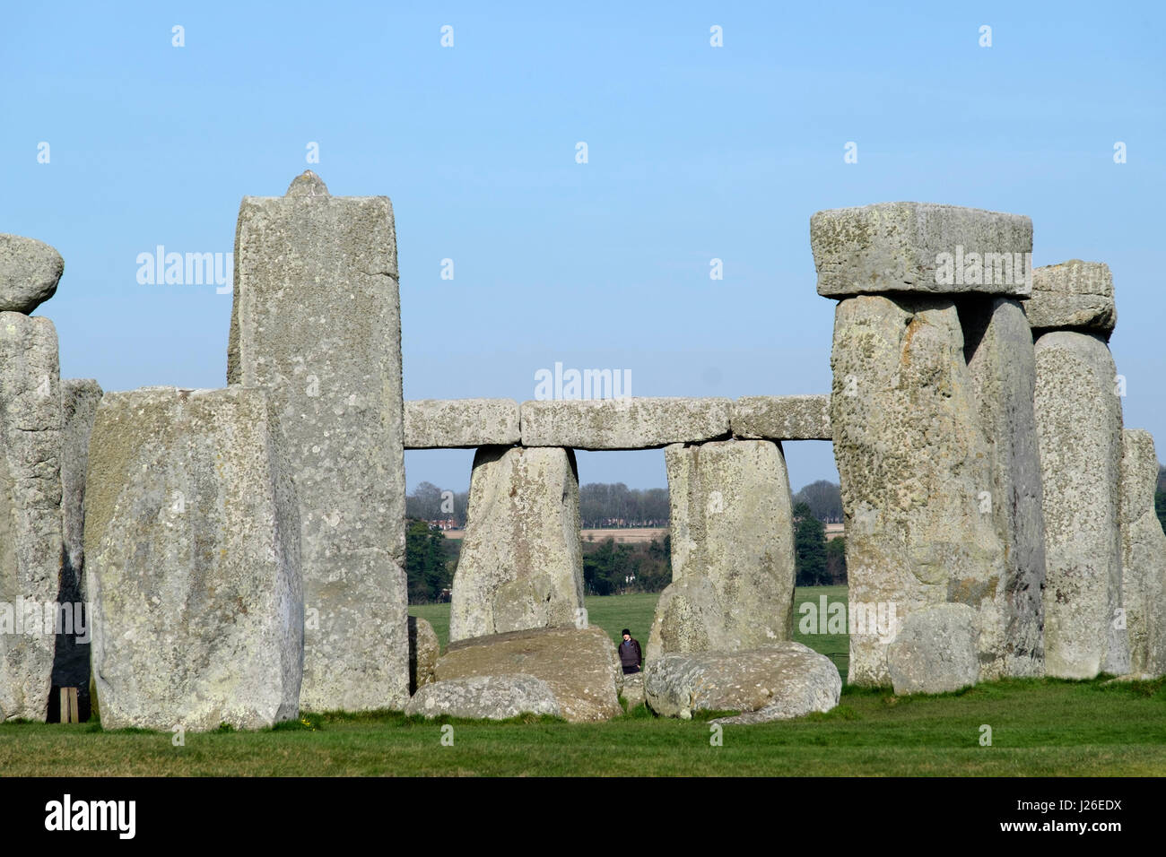 Stonehenge monumento preistorico nel Wiltshire, Inghilterra Foto Stock