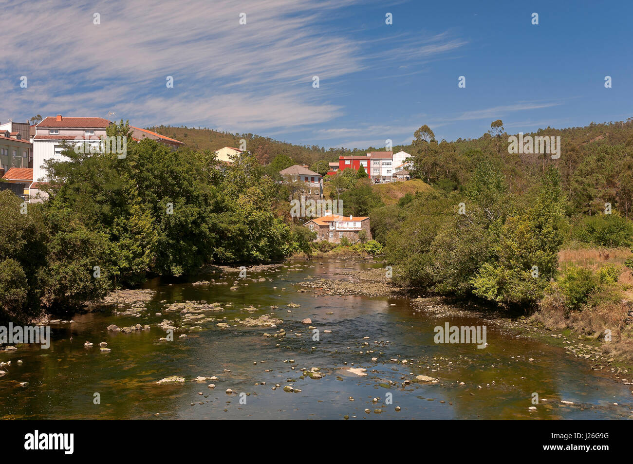 Rio Grande, Ponte do Porto, La Coruña provincia, regione della Galizia, Spagna, Europa Foto Stock