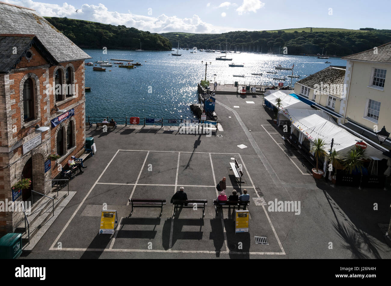 Città Quay e il fiume Fowey in Fowey,cornwall, Regno Unito Foto Stock