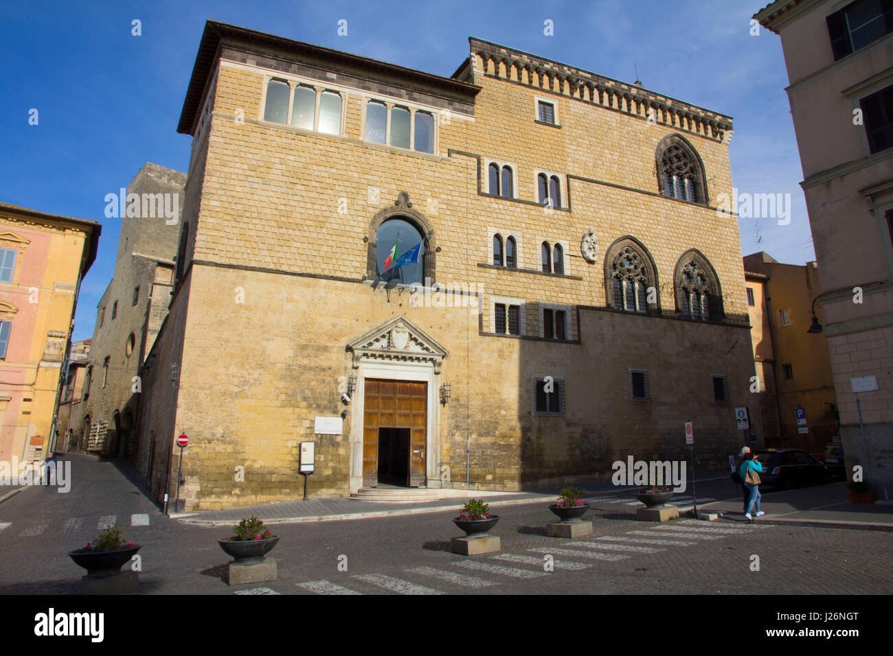 Il Museo Archeologico Nazionale di Tarquinia è dedicata alla conservazione e presentando una meravigliosa collezione di antichi sarcrophagi. Foto Stock