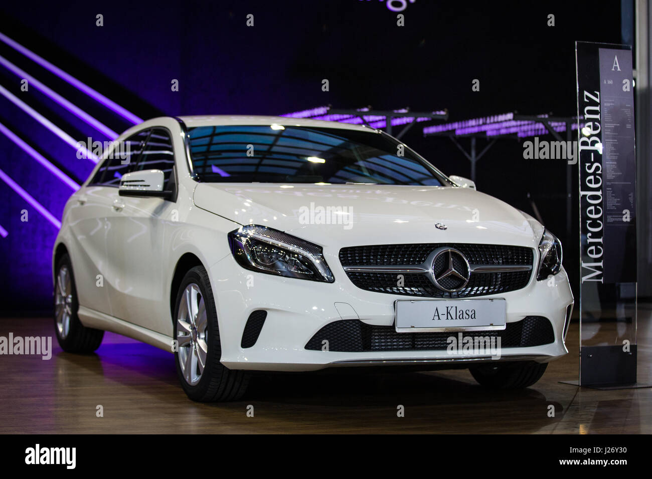 Belgrado, Serbia - Marzo 23, 2017: nuova Mercedes Classe presentato a Belgrado 53th International Motor Show - MSA (OICA). Foto Stock