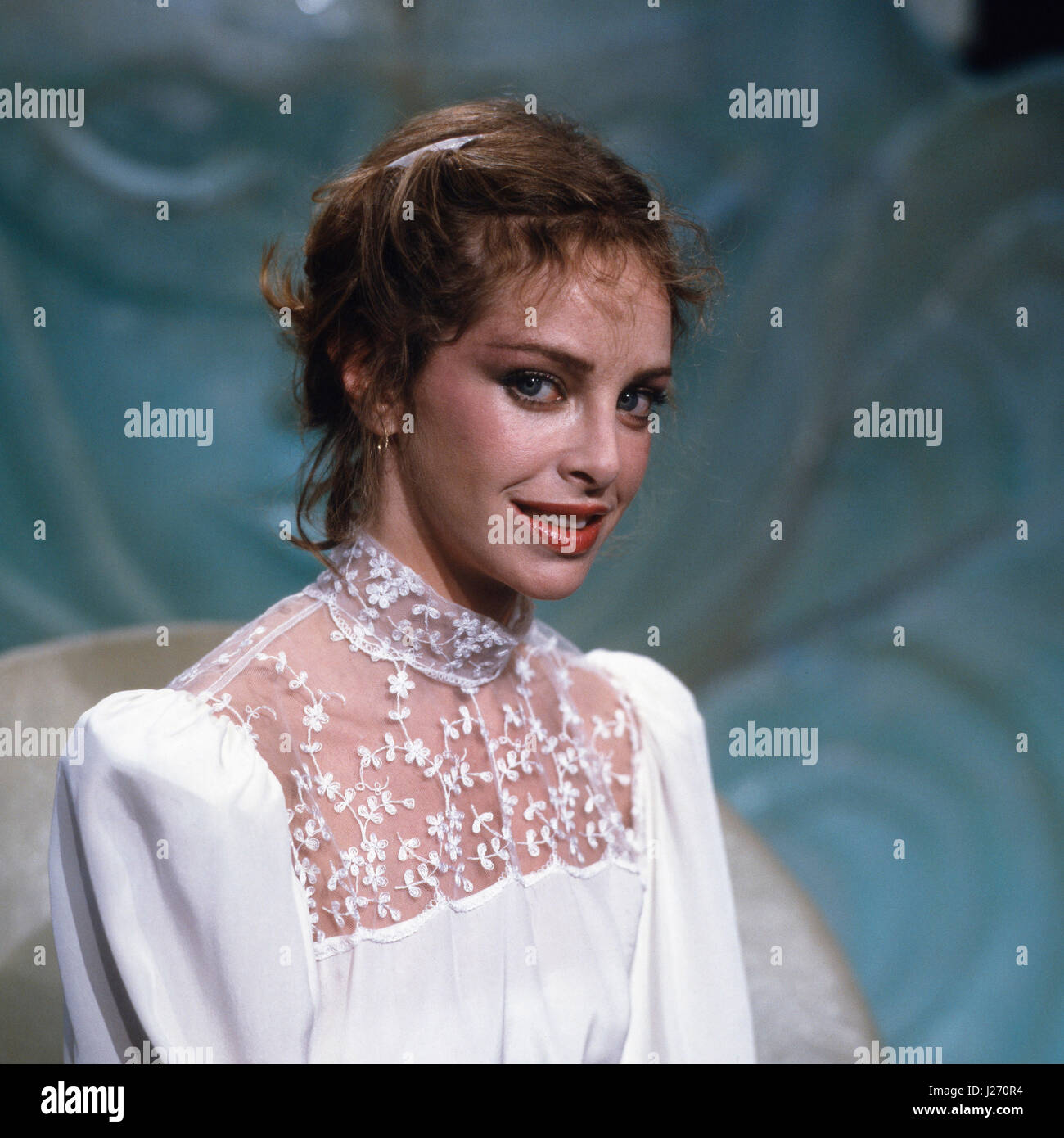 Amerikanische Schauspielerin Sydne Roma, Deutschland 1980er Jahre. Actrice americano Sydne Roma, Germania degli anni ottanta. Foto Stock