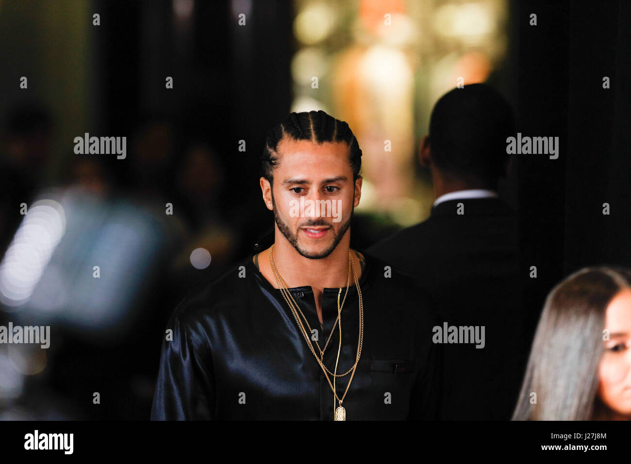 New York, Stati Uniti d'America. Xxv Aprile, 2017. Colin Kaepernick assiste il 2017 100 Tempo di gala al Jazz al Lincoln Center il 25 aprile 2017 a New York City. Credito: la foto di accesso/Alamy Live News Foto Stock