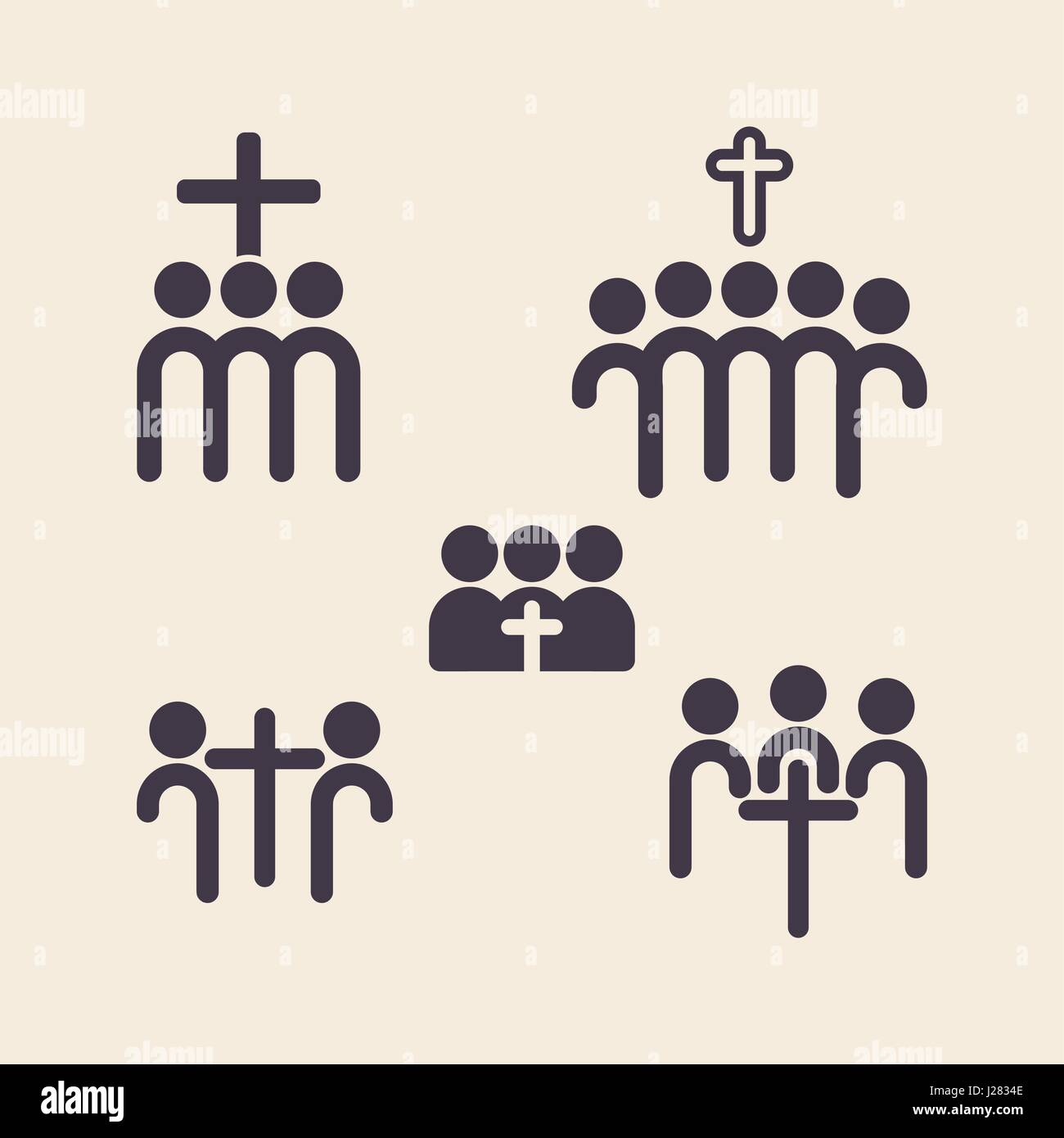 Logo della chiesa. I membri della Chiesa in nome di Cristo Illustrazione Vettoriale