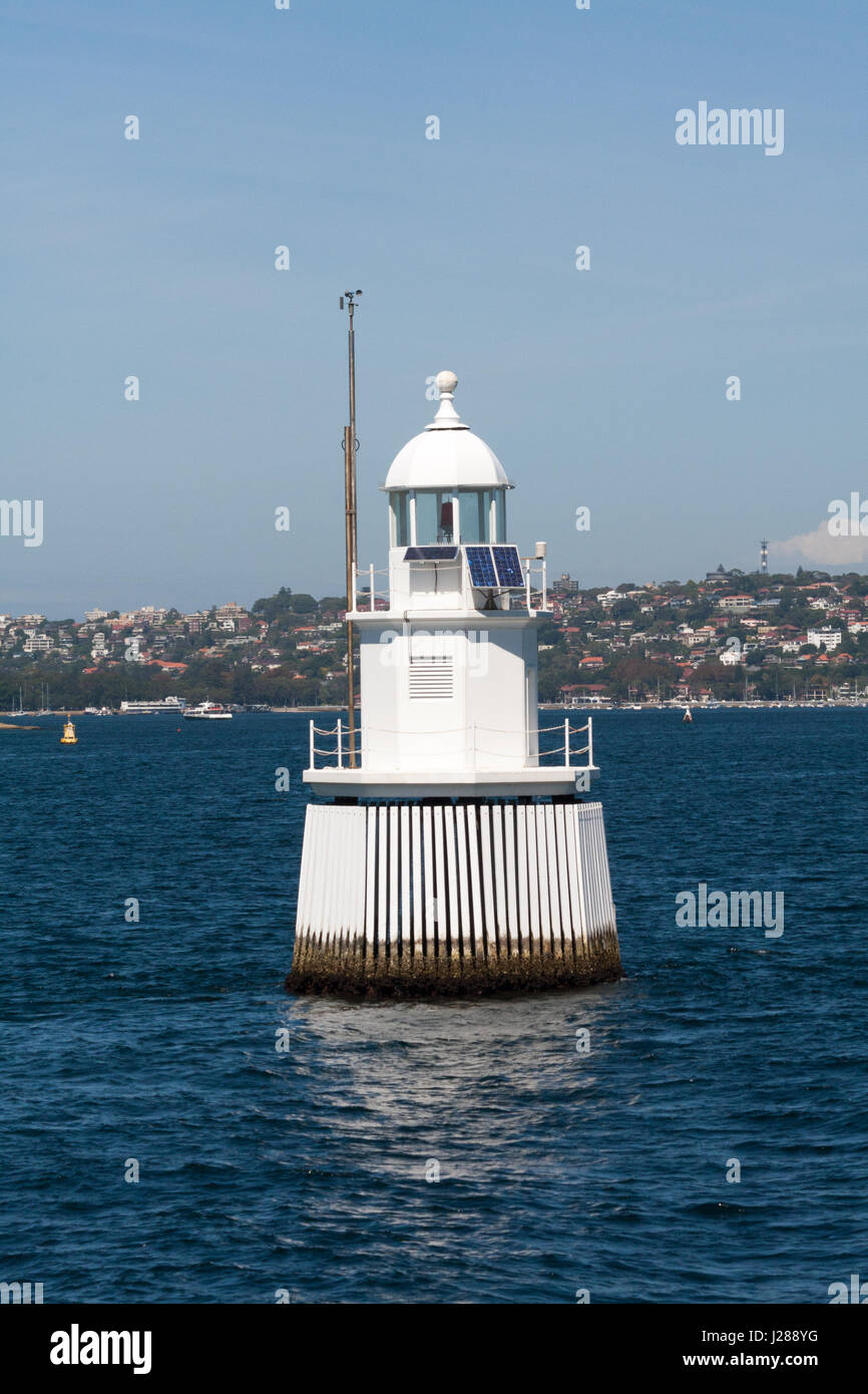 La Manica occidentale pila luce a.k.a. Il West torta nuziale nel porto di Sydney, Nuovo Galles del Sud, Australia Foto Stock