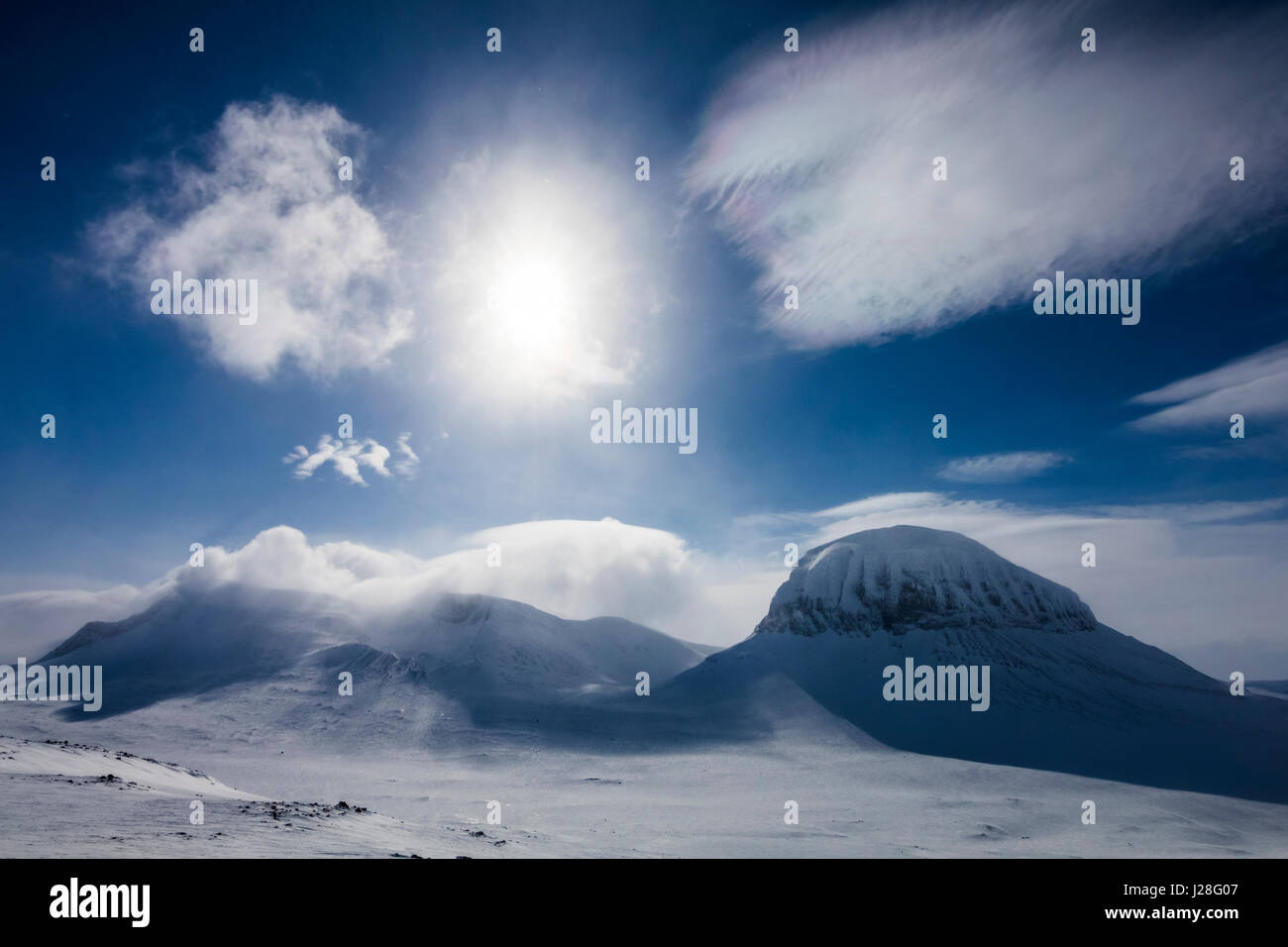 Le montagne in sarek national park Foto Stock