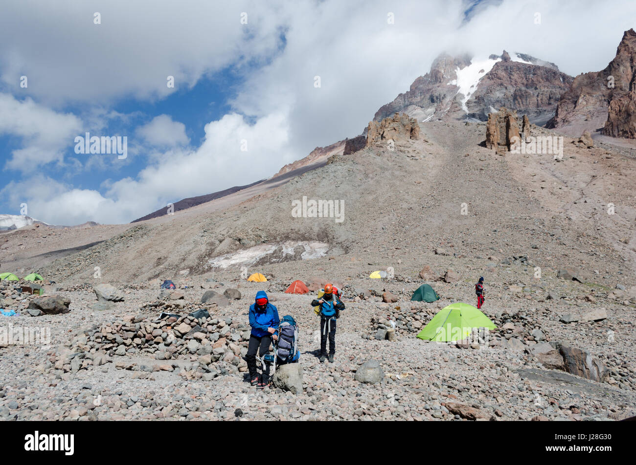 La Georgia, Mzcheta-Mtianeti, Stepanzminda, Kazbegtour, Meteostation, break-up umore Foto Stock