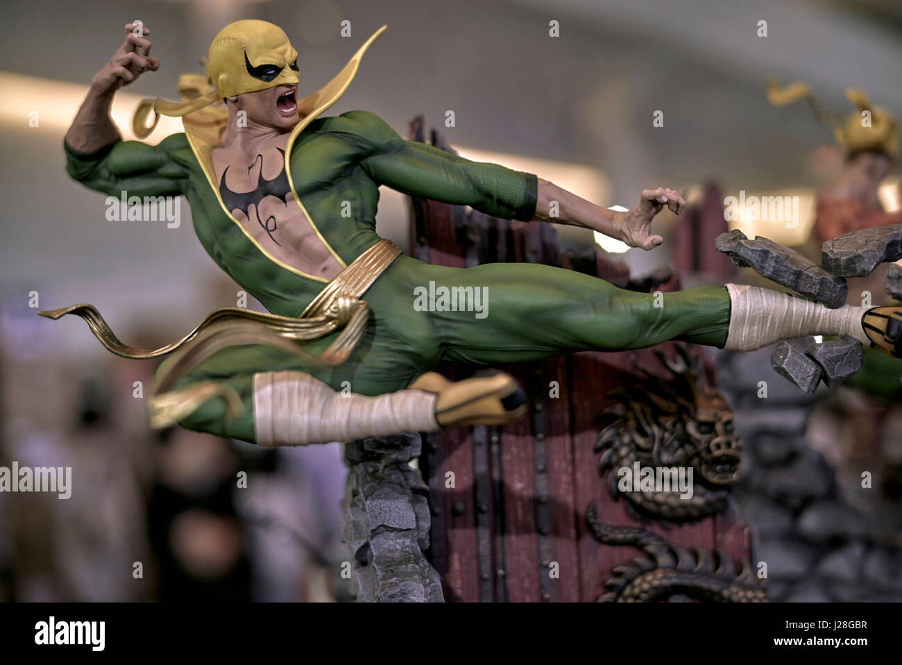 Super Hero e fumettistica statua sul visualizzatore in corrispondenza di un evento Cosplay, Bangkok, Thailandia, 2017 Foto Stock