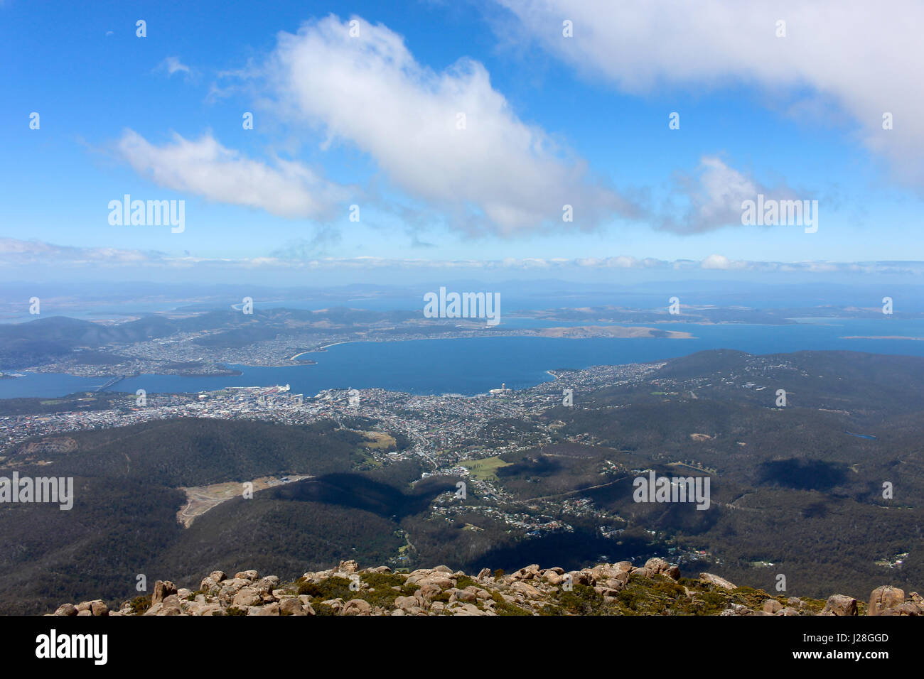 Australia e Tasmania, vista dal Monte Wellington di Hobart Foto Stock