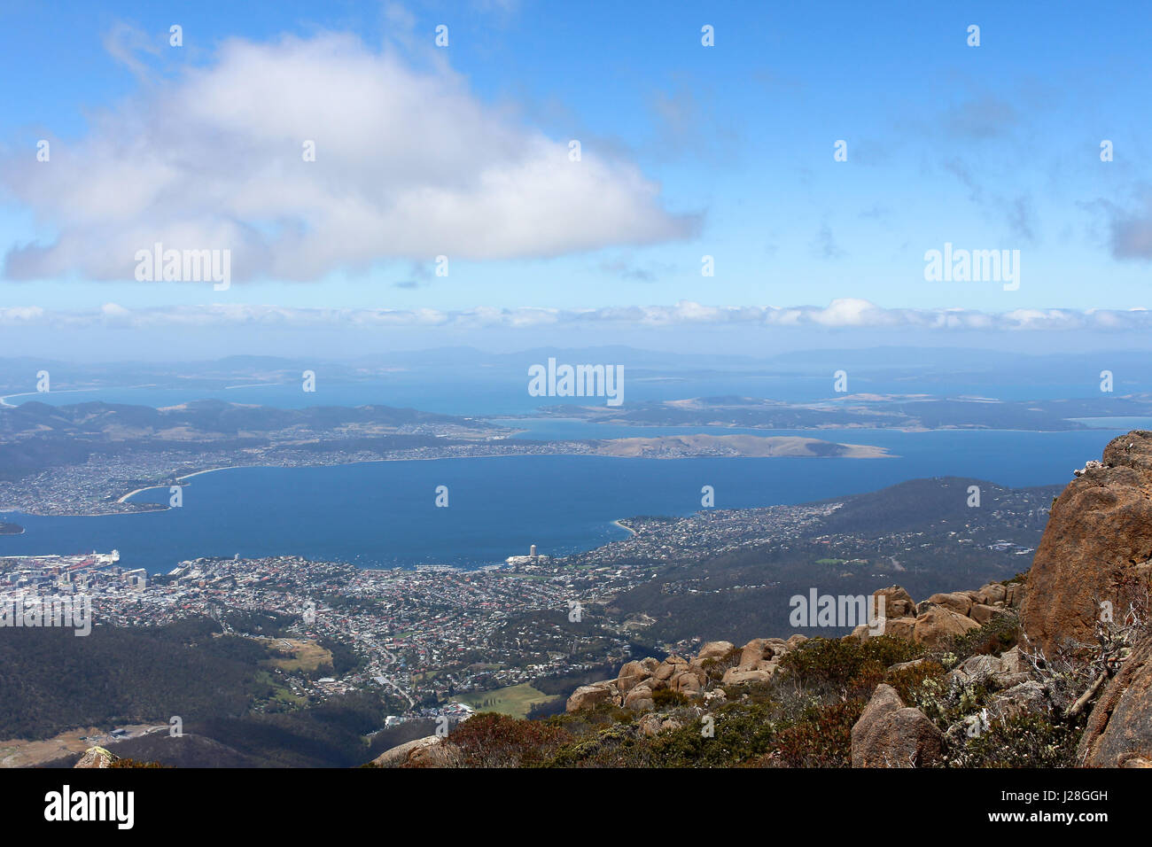 Australia e Tasmania, vista dal Monte Wellington di Hobart Foto Stock