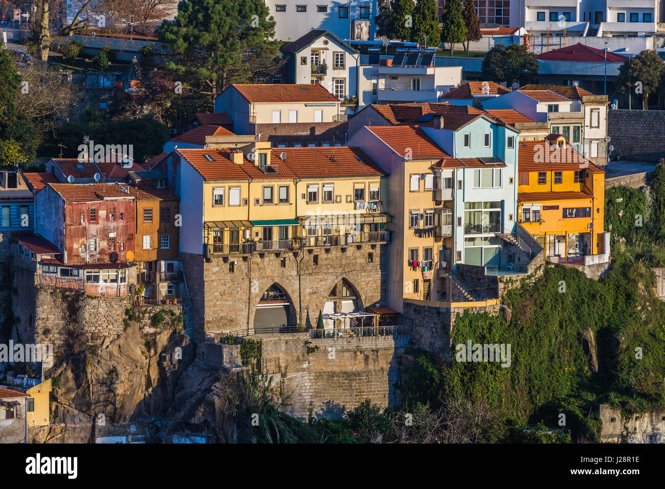 Tenement case Porto città sulla Penisola Iberica, la seconda più grande città in Portogallo Foto Stock