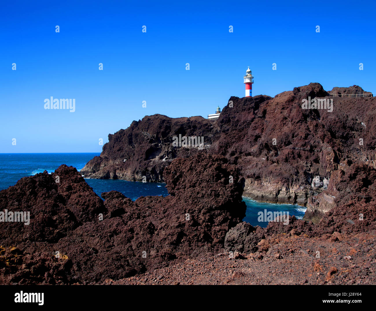 Faro di Punta de Teno, isola di Tenerife, Isole Canarie, Spagna. Foto Stock