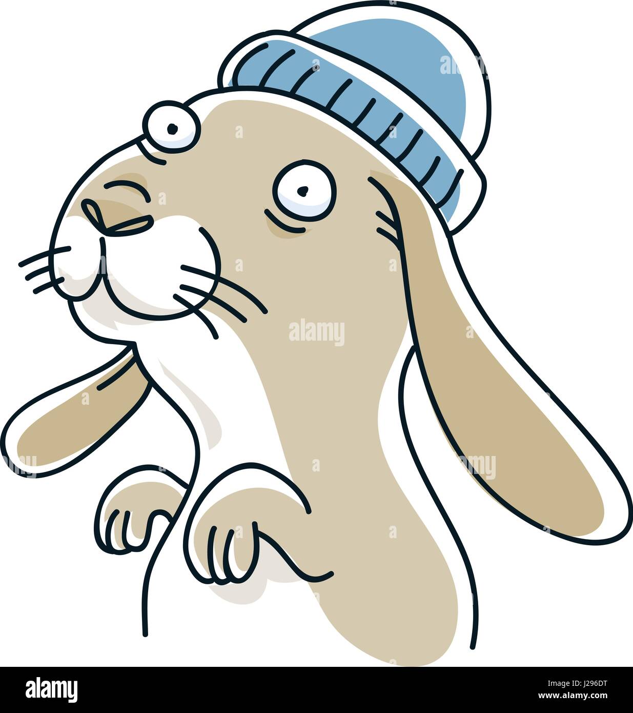 Un simpatico cartoon, bunny in un cappello da cuoco di colore rosso. Illustrazione Vettoriale