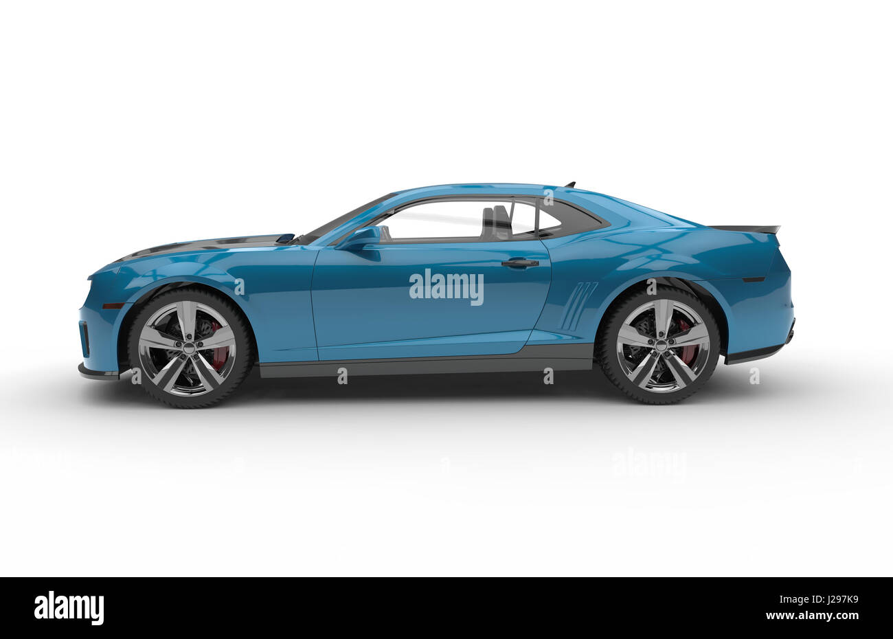 Generico sport blu car isolato su uno sfondo bianco Foto Stock